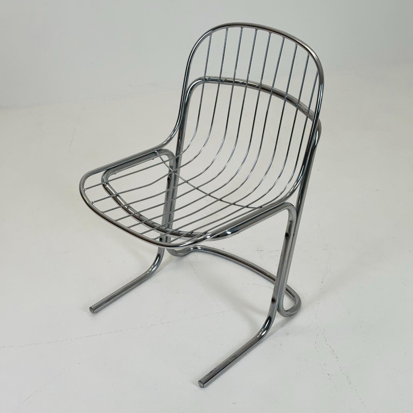 Mid century chrome Dining Chair by Gastone Rinaldi, Italy, 1970s
