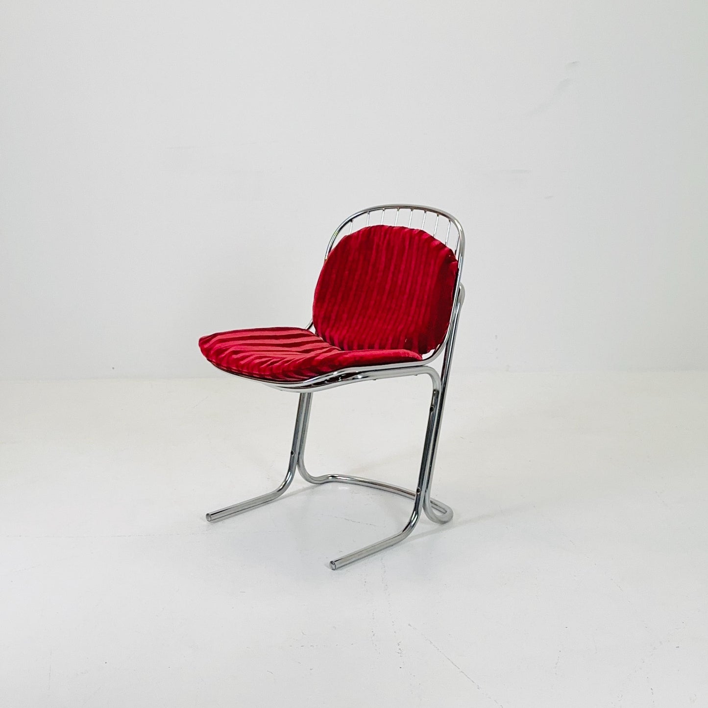 Mid century chrome Dining Chair by Gastone Rinaldi, Italy, 1970s