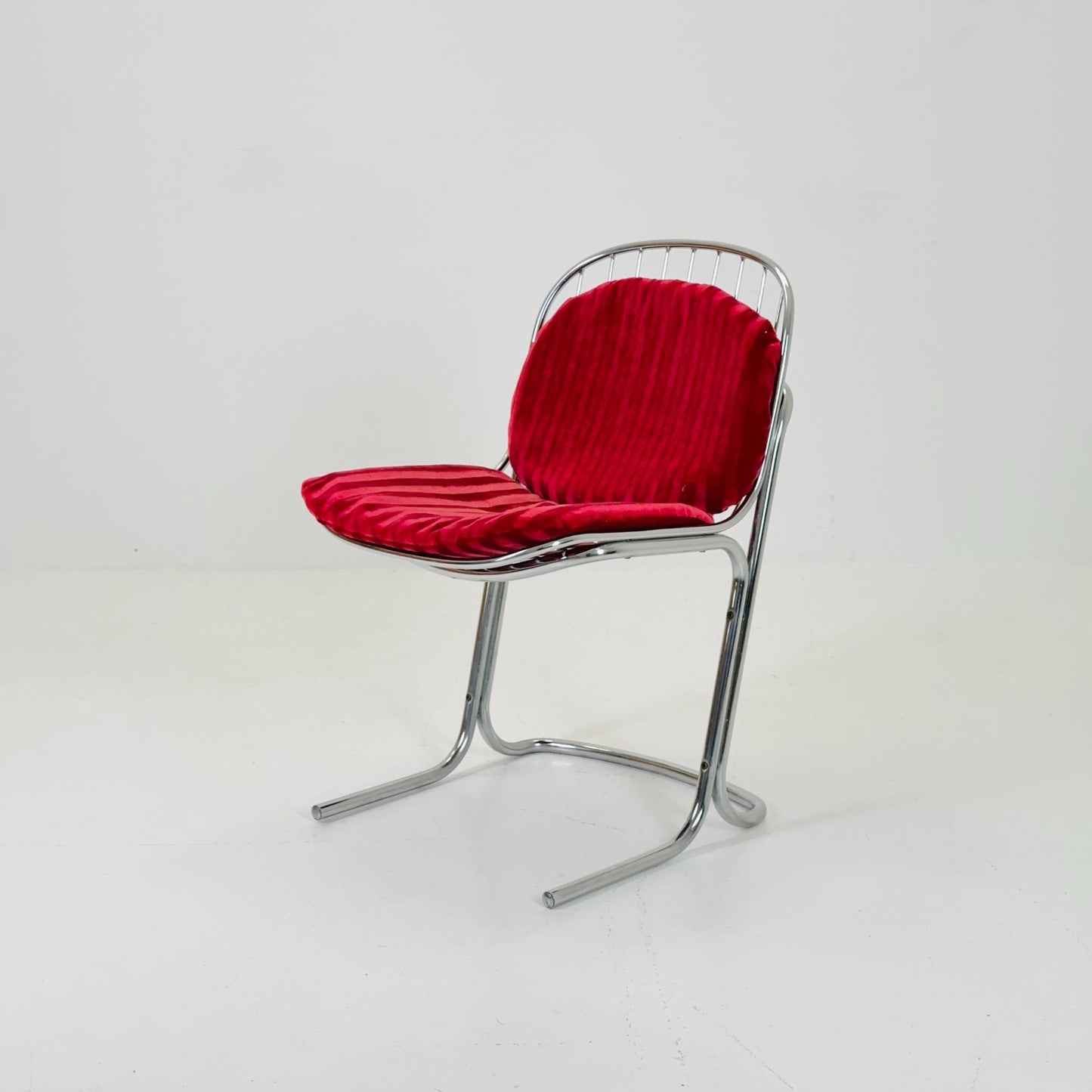 Mid century chrome Dining Chair by Gastone Rinaldi, Italy, 1970s