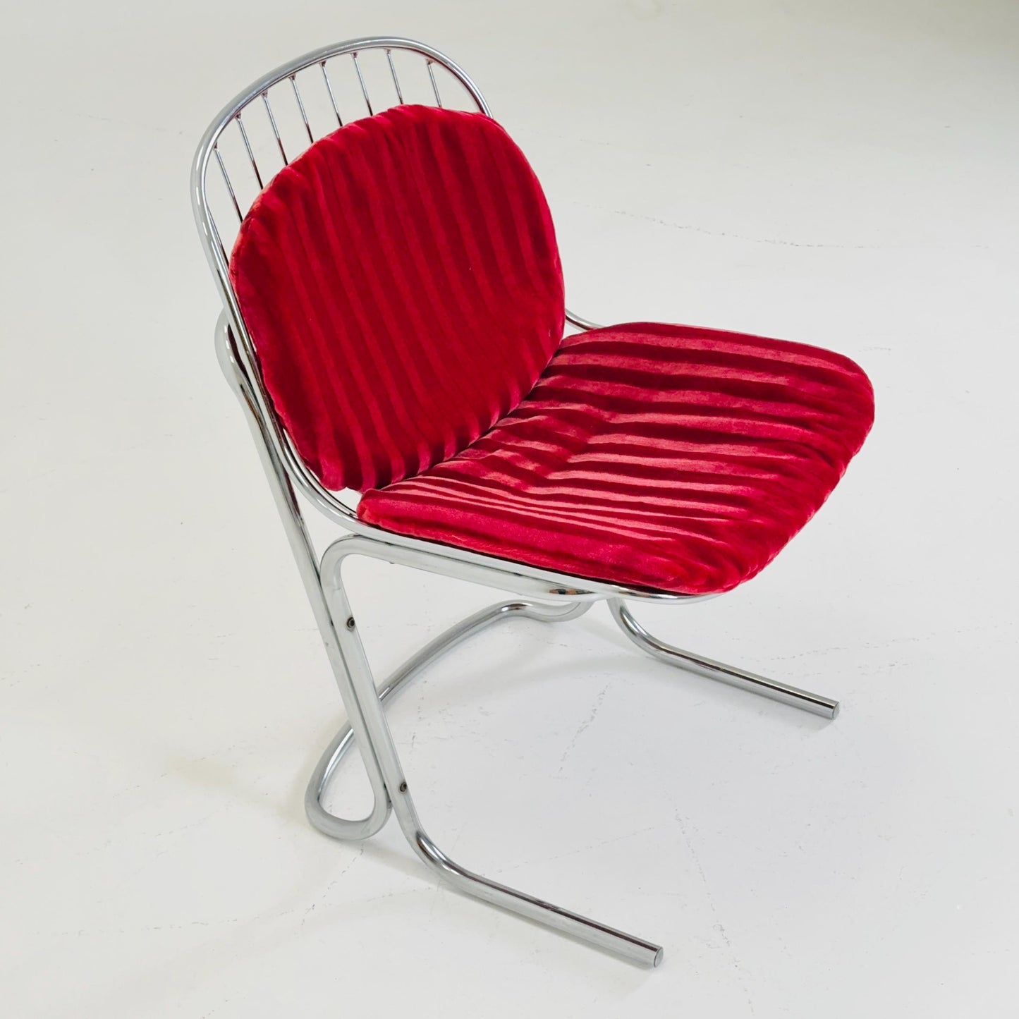 Mid century chrome Dining Chair by Gastone Rinaldi, Italy, 1970s