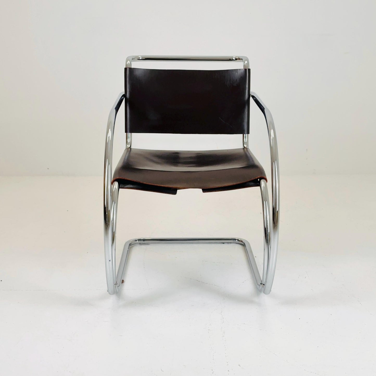 Mid century Bauhaus MR20 armchair by Mies van der Rohe for Knoll USA 1980s