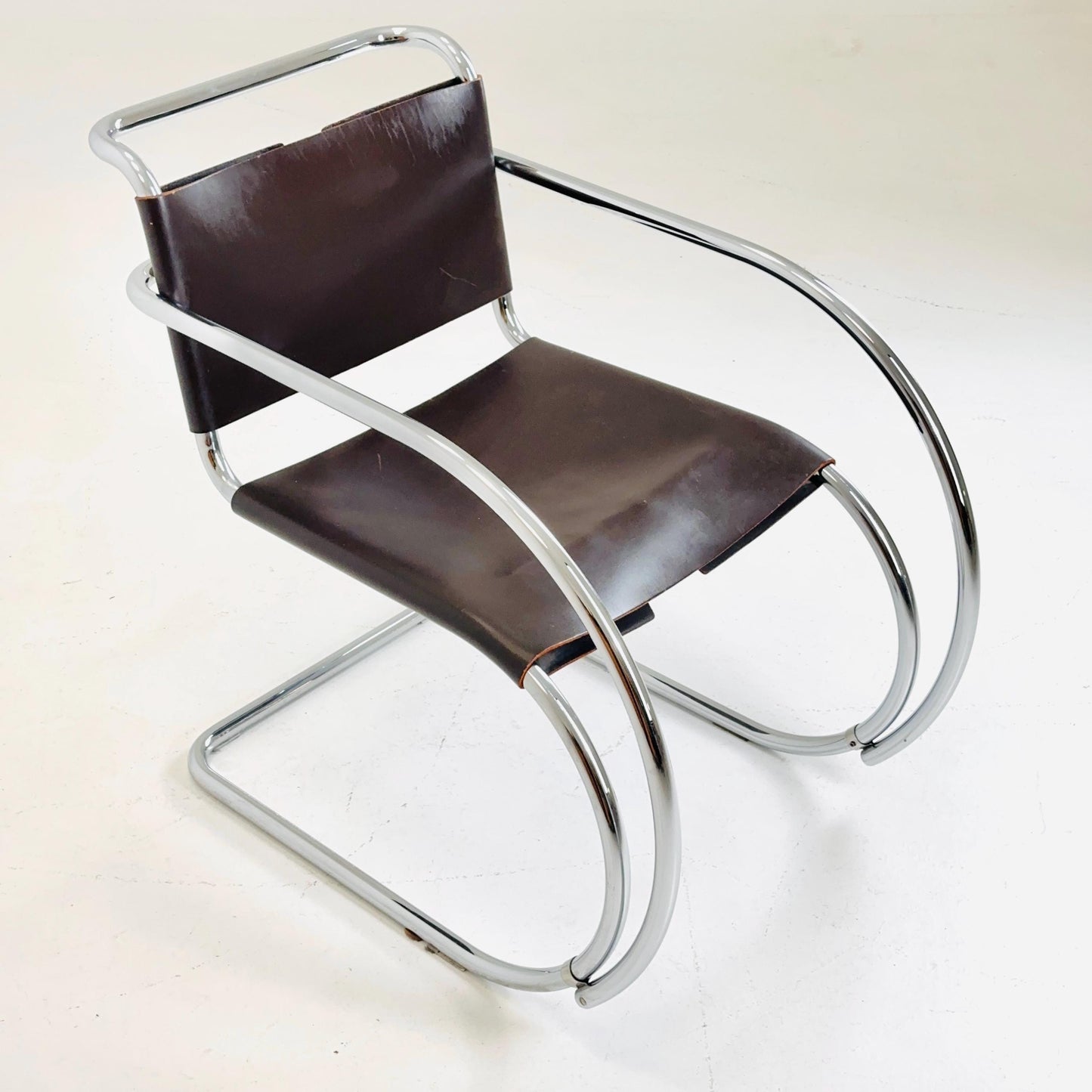 Mid century Bauhaus MR20 armchair by Mies van der Rohe for Knoll USA 1980s