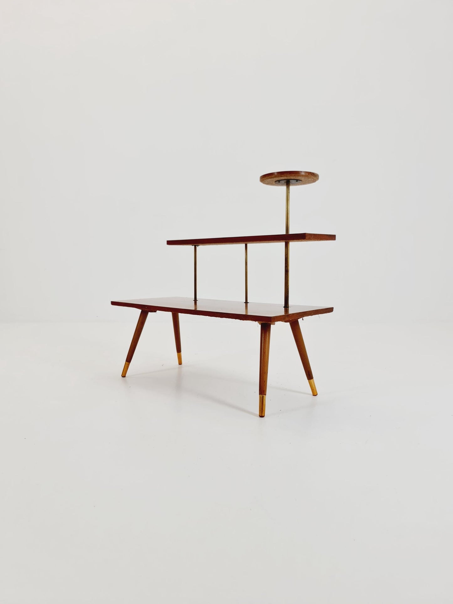 Big 1950s German Plant Stand, Colorful Vintage Mid-Century Minimalist Indoor Plant Stand Side Table Retro flower table