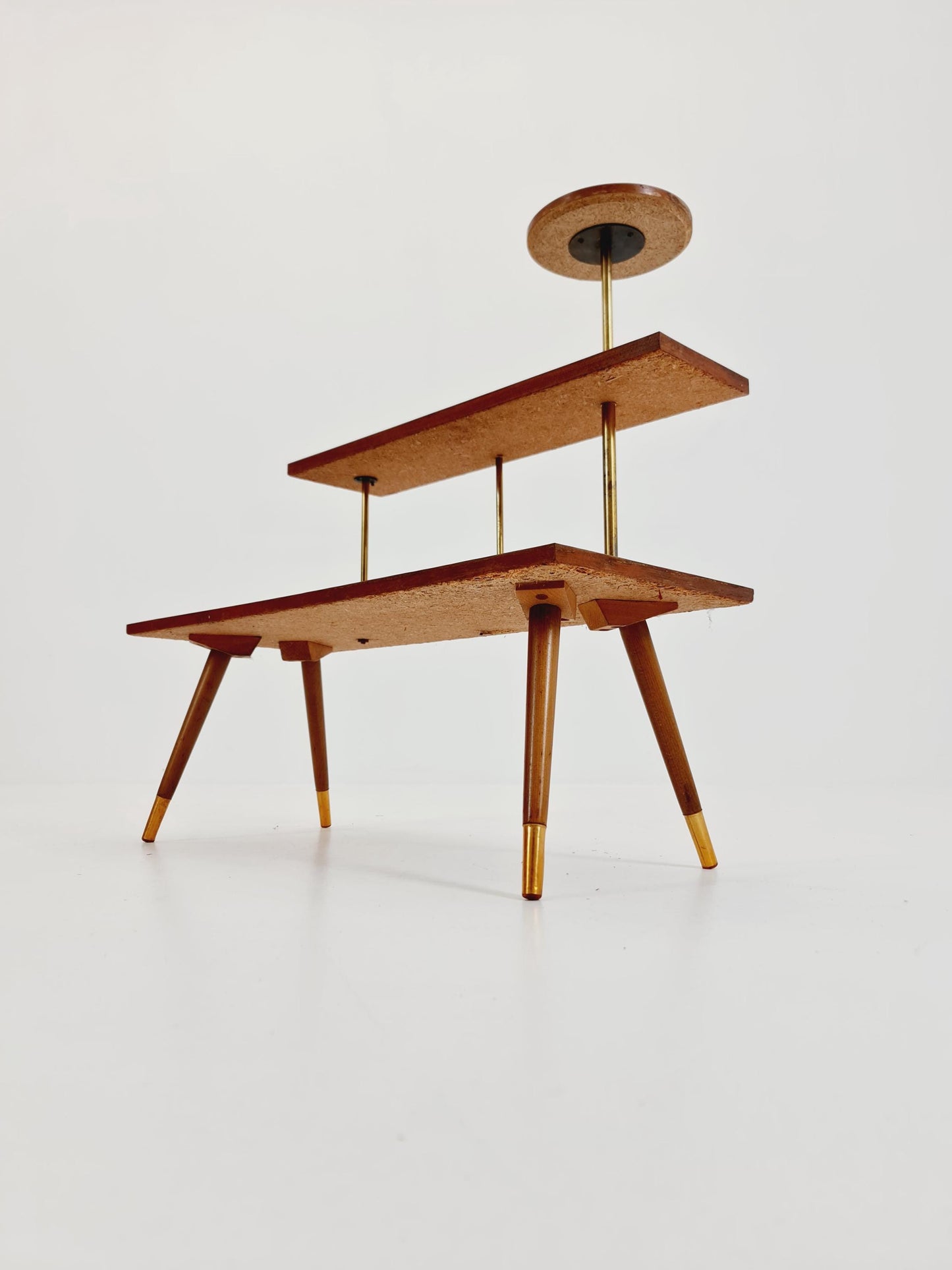 Big 1950s German Plant Stand, Colorful Vintage Mid-Century Minimalist Indoor Plant Stand Side Table Retro flower table