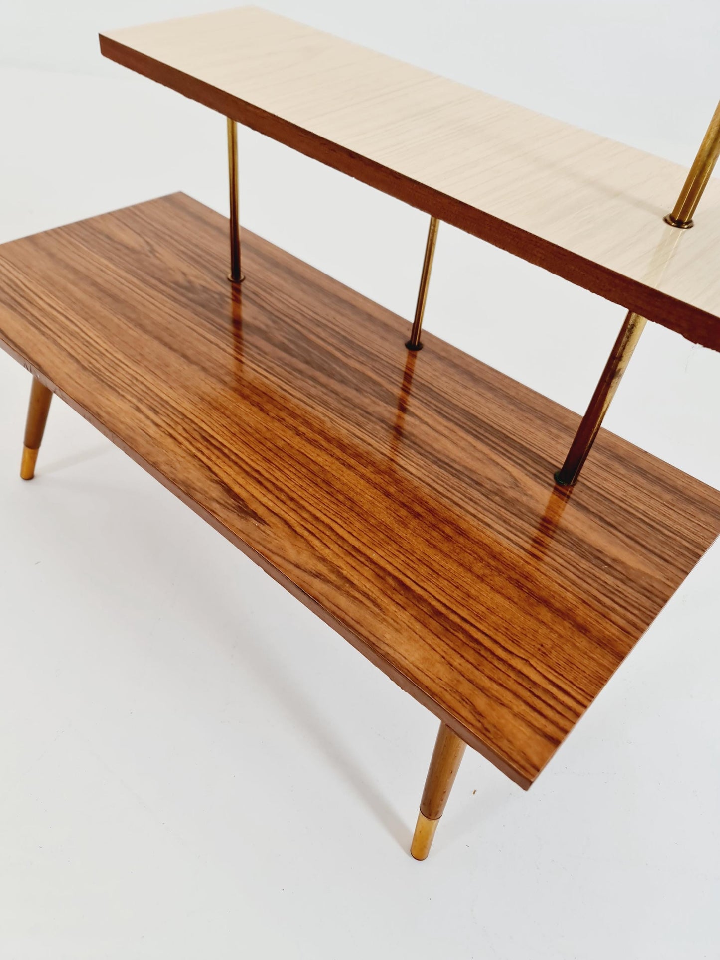 Big 1950s German Plant Stand, Colorful Vintage Mid-Century Minimalist Indoor Plant Stand Side Table Retro flower table