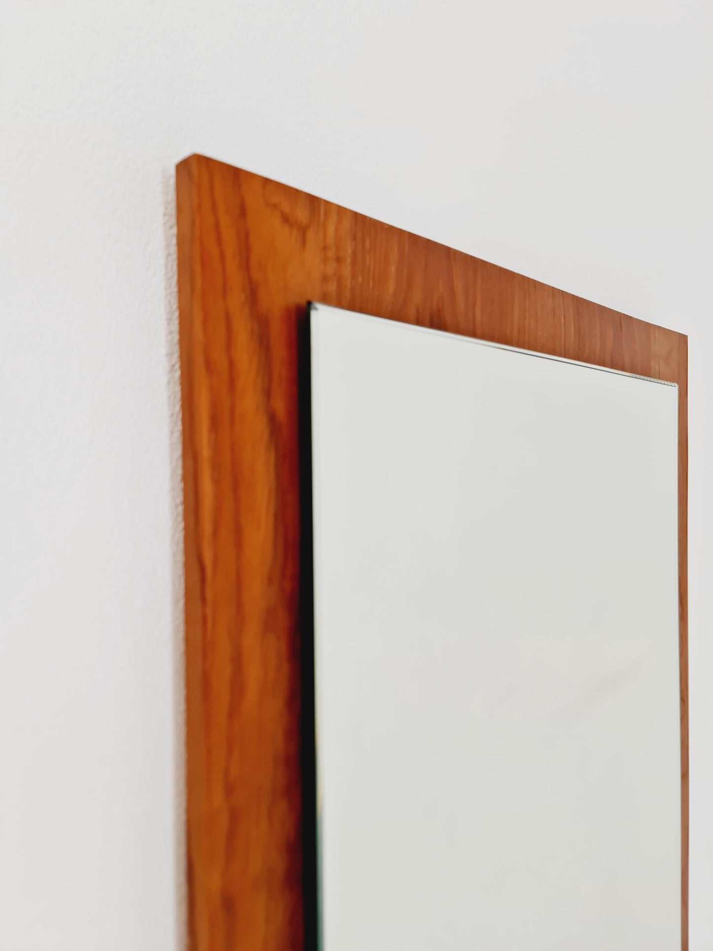 Big Teak Swedish mid-century Modern wall-mounted mirror , 1960s