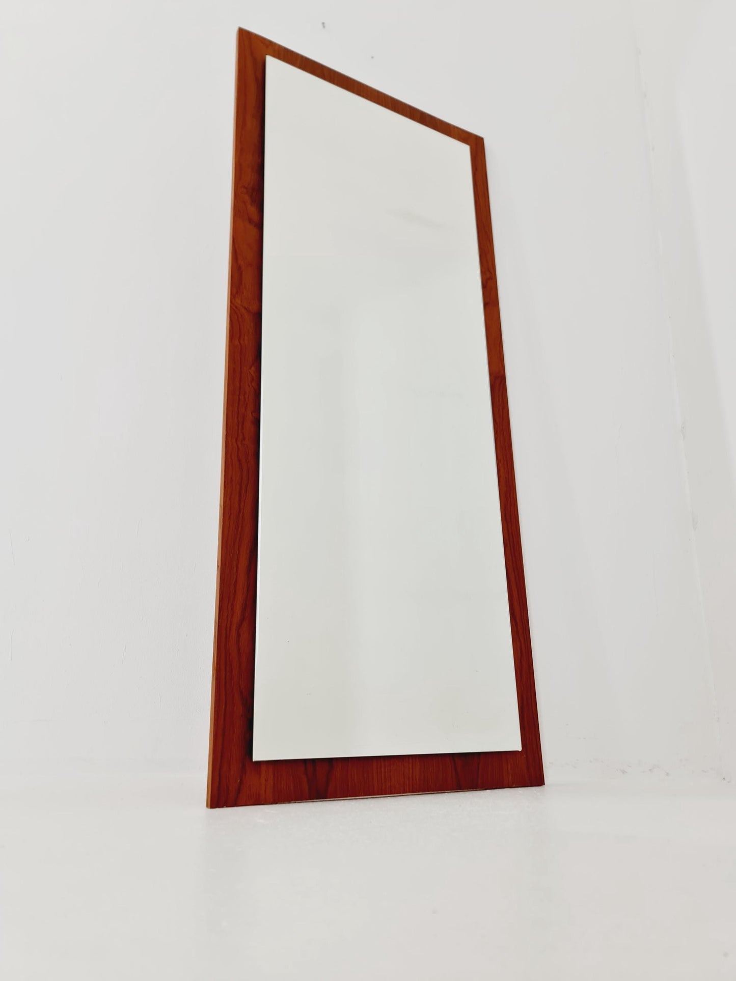 Big Teak Swedish mid-century Modern wall-mounted mirror , 1960s