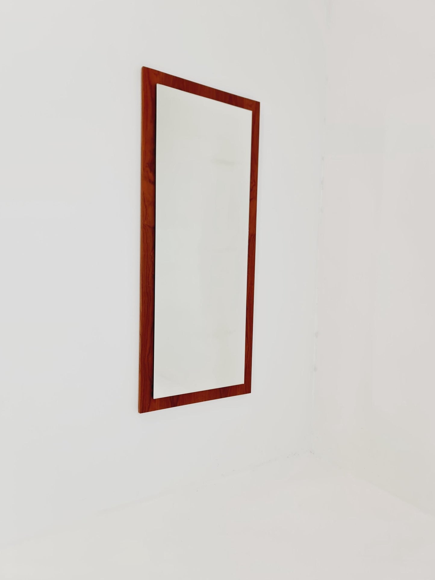 Big Teak Swedish mid-century Modern wall-mounted mirror , 1960s