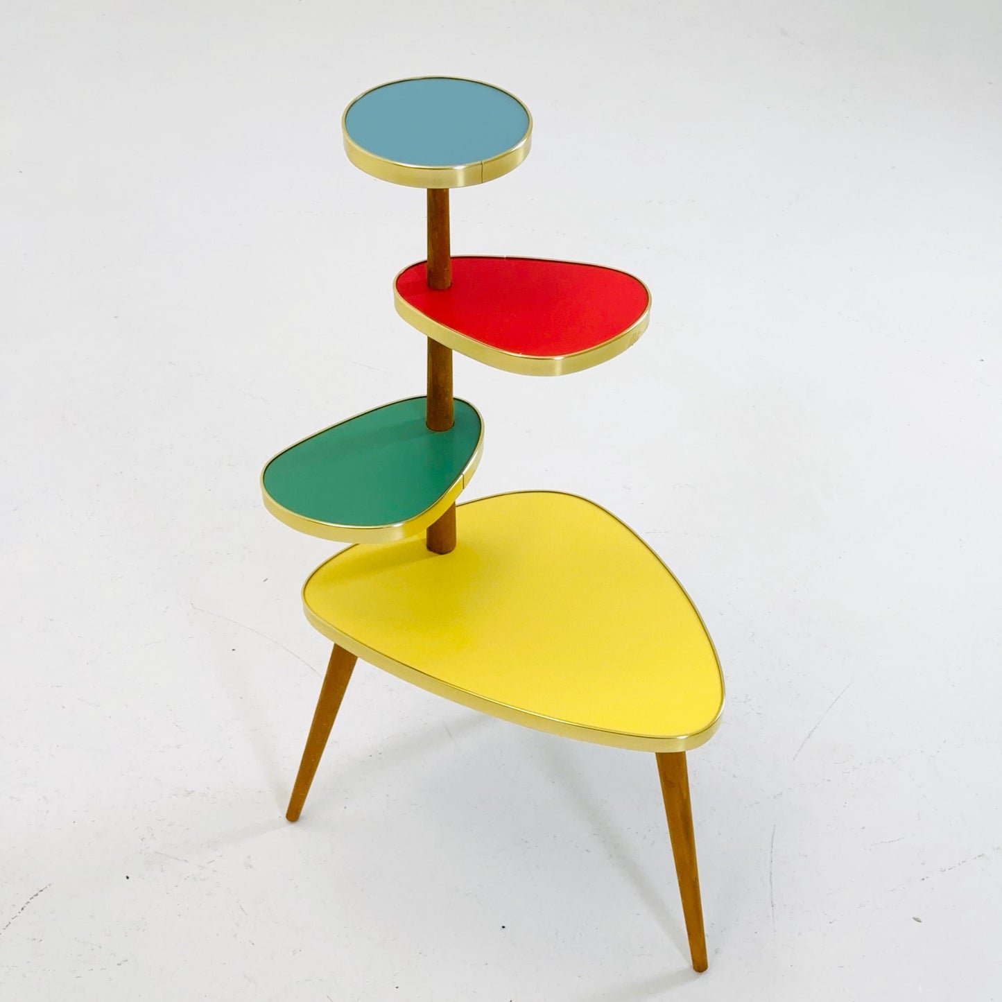 BIG German Plant Stand, Colorful Vintage Mid-Century Minimalist Indoor Plant Stand Side Table Retro table
