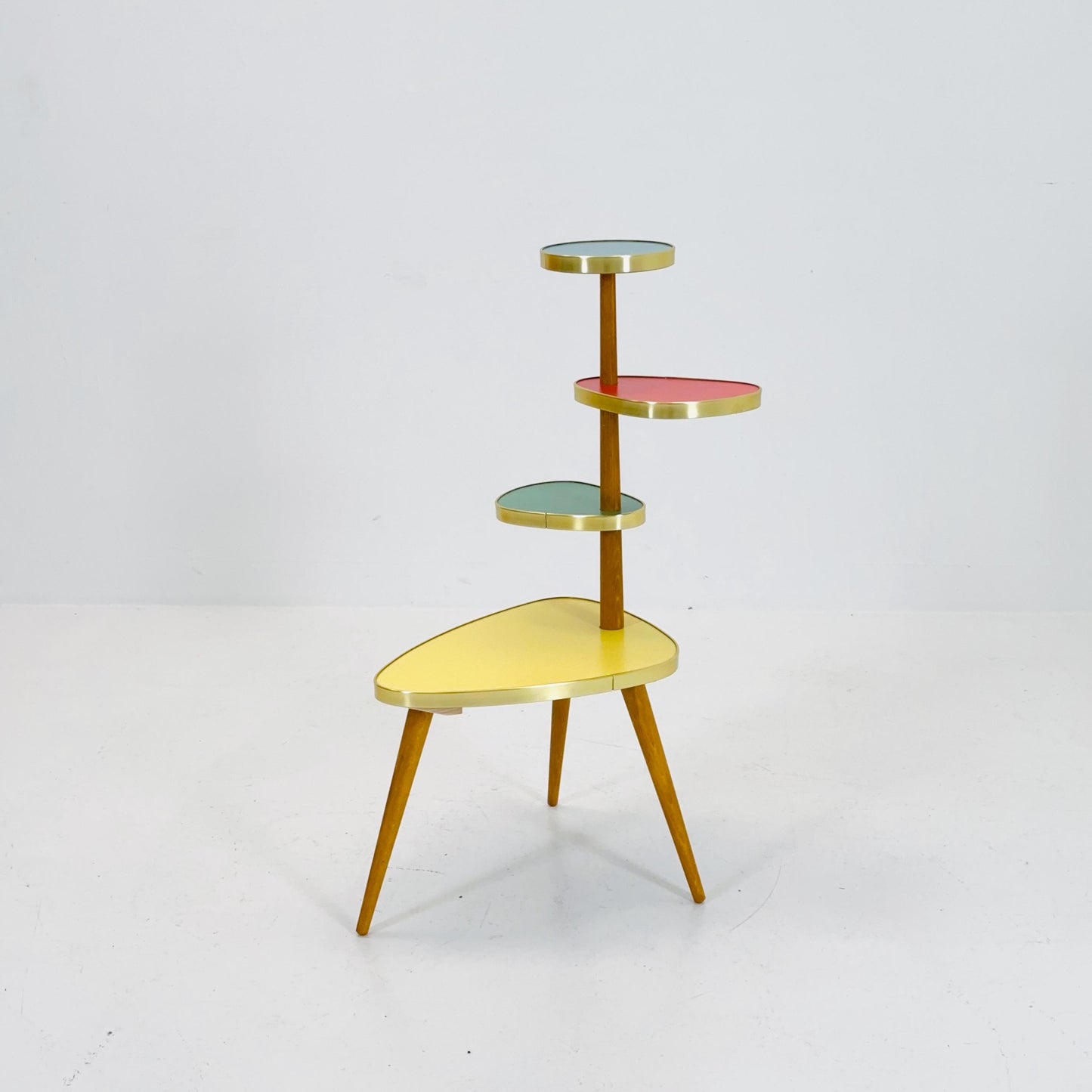 BIG German Plant Stand, Colorful Vintage Mid-Century Minimalist Indoor Plant Stand Side Table Retro table