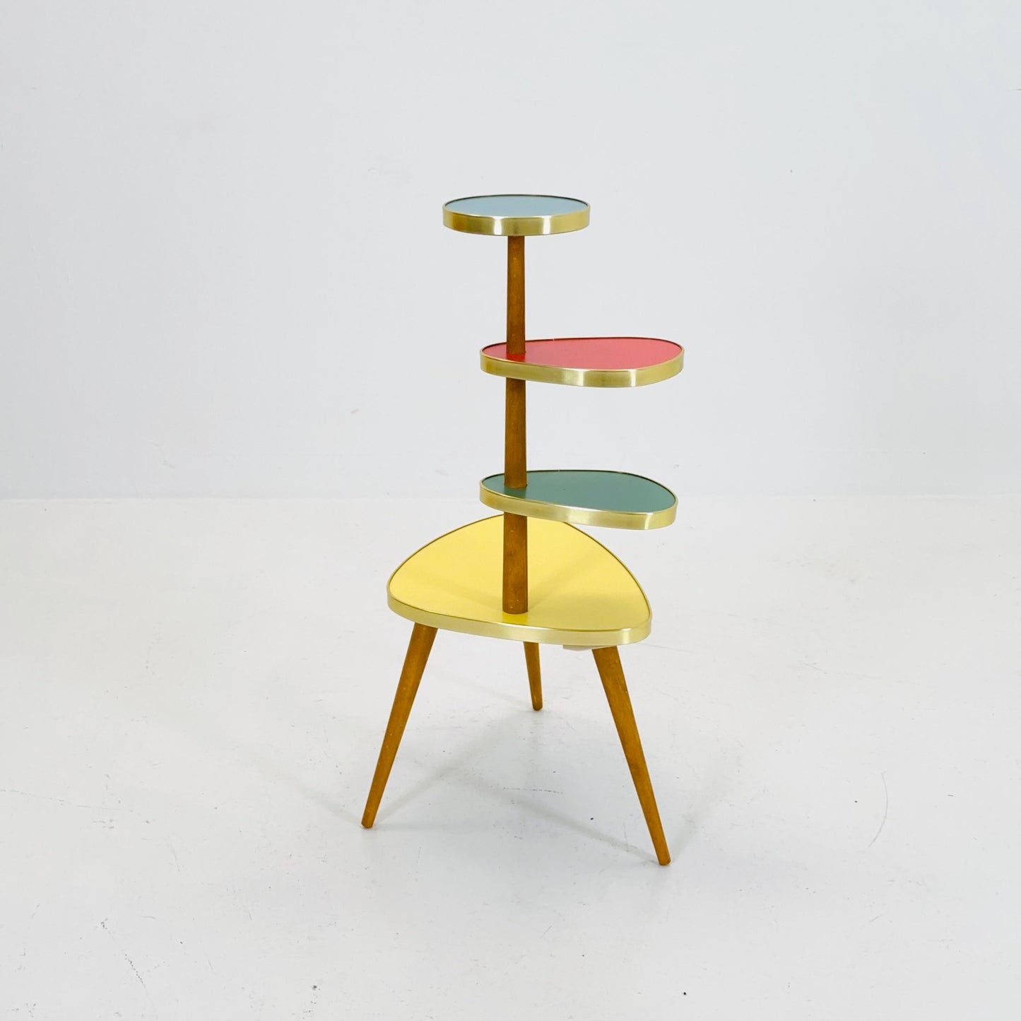 BIG German Plant Stand, Colorful Vintage Mid-Century Minimalist Indoor Plant Stand Side Table Retro table