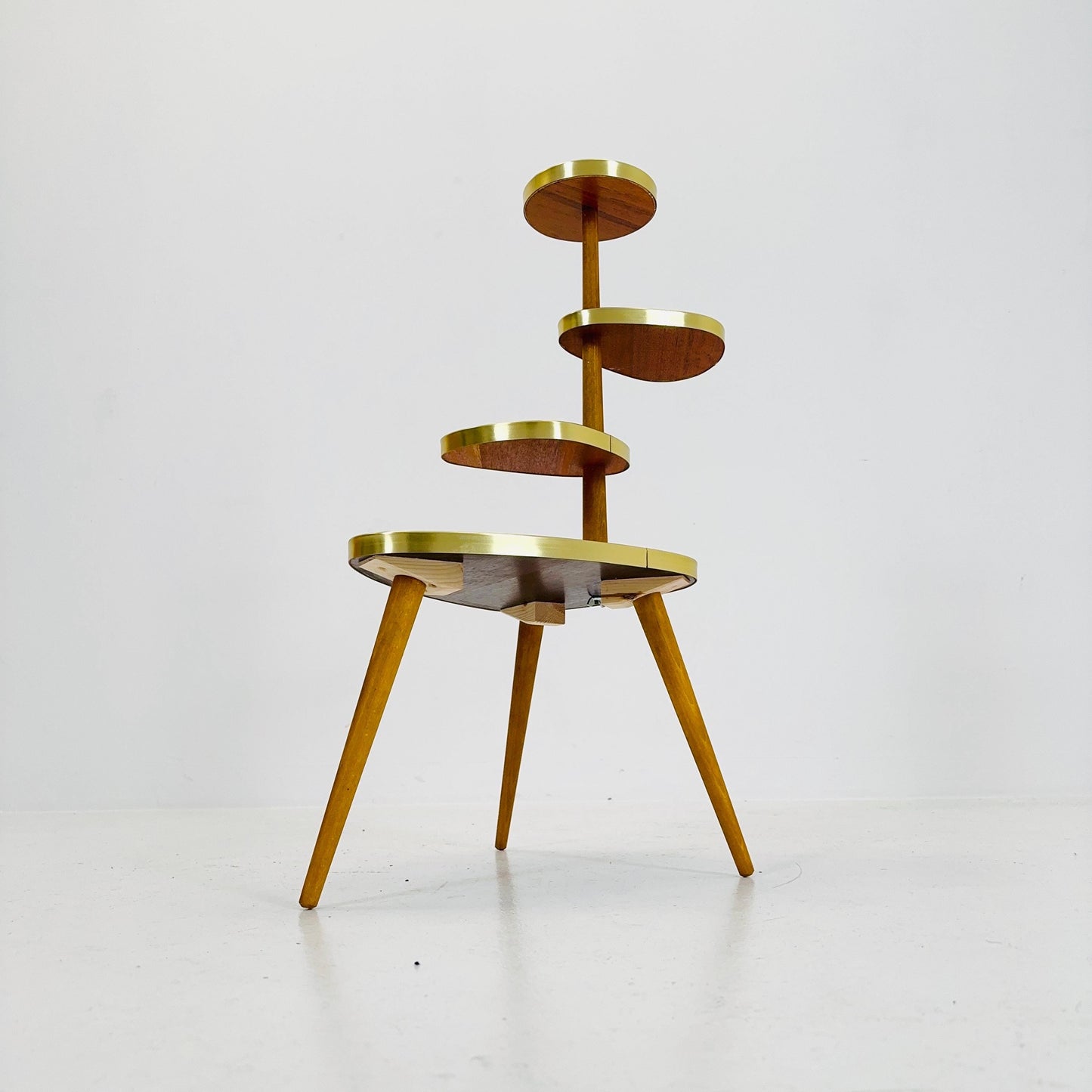 BIG German Plant Stand, Colorful Vintage Mid-Century Minimalist Indoor Plant Stand Side Table Retro table