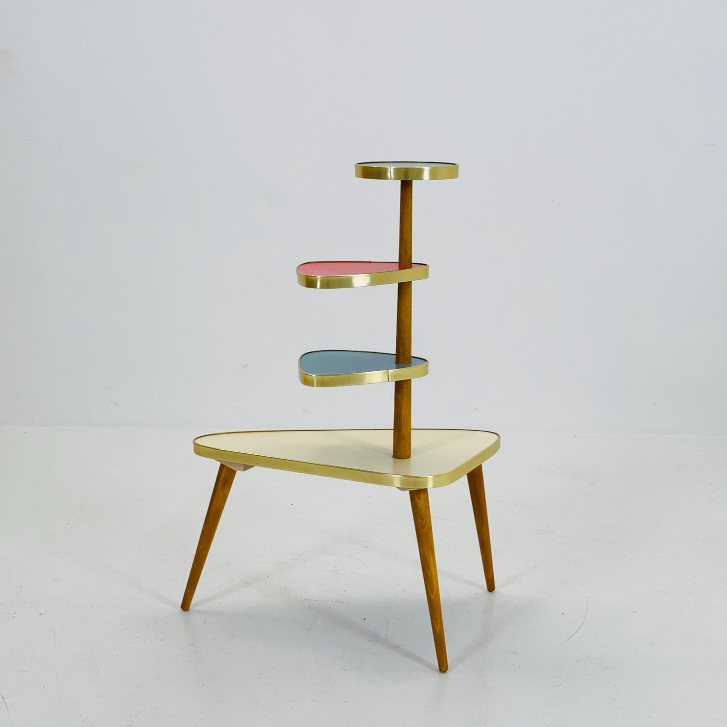 BIG German Plant Stand, Colorful Vintage Mid-Century Minimalist Indoor Plant Stand Side Table Retro flower table