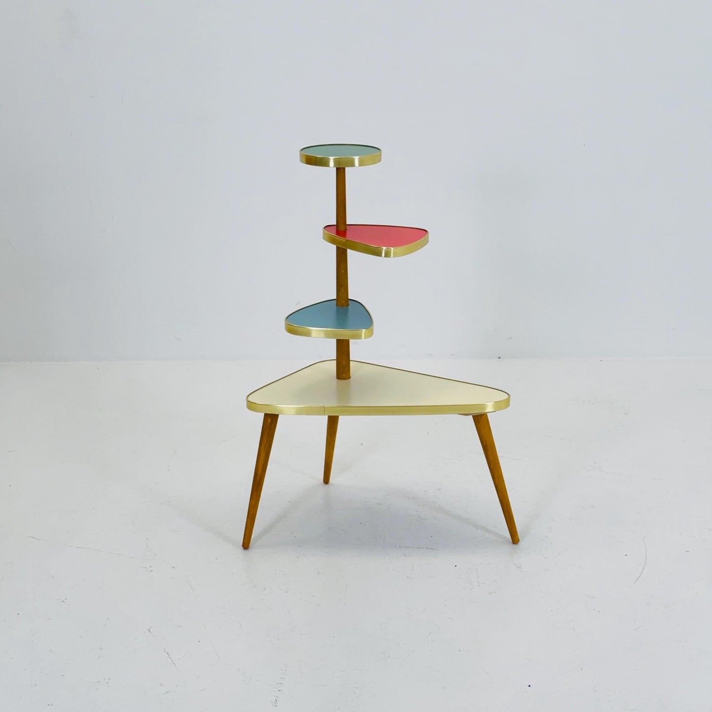 BIG German Plant Stand, Colorful Vintage Mid-Century Minimalist Indoor Plant Stand Side Table Retro flower table