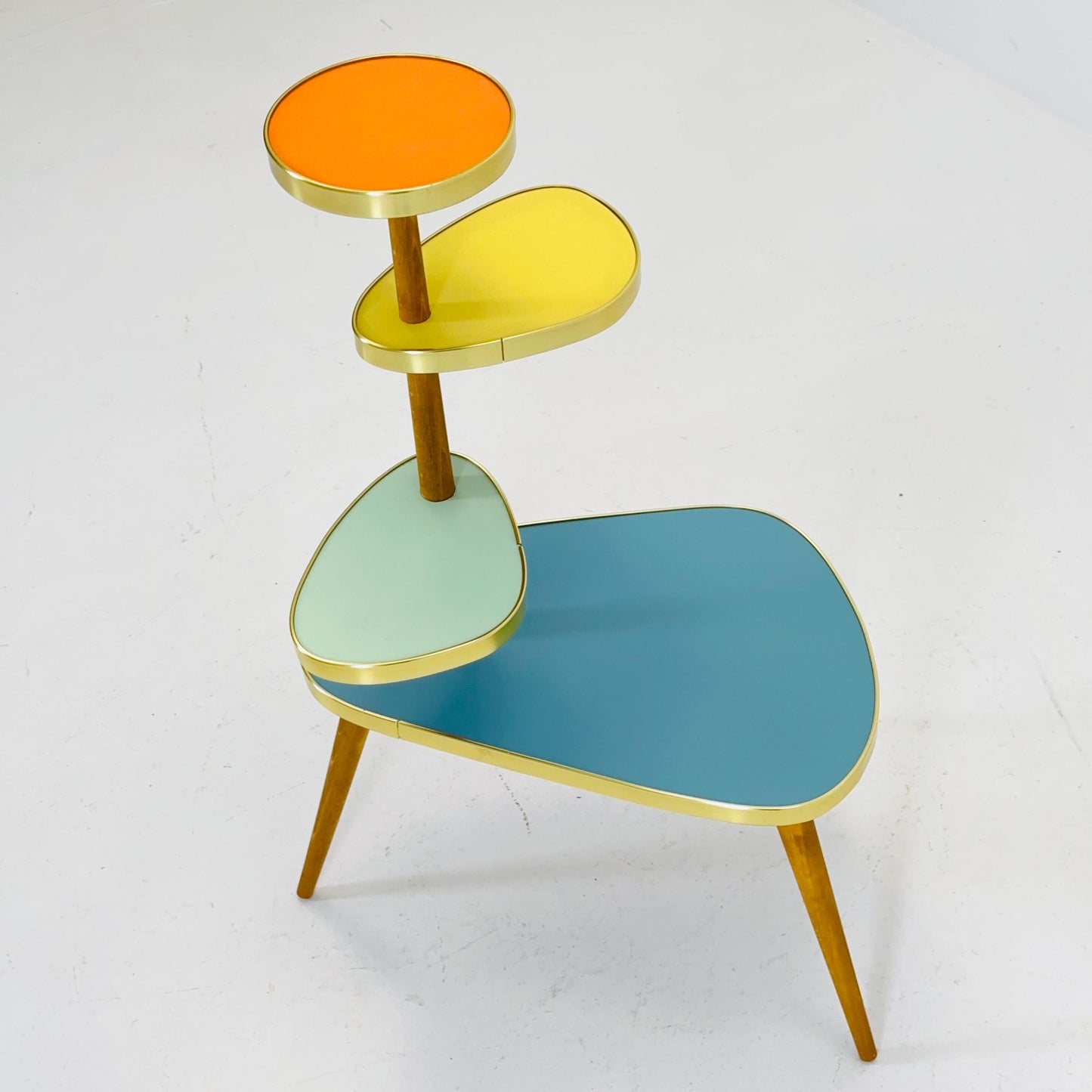 BIG German Plant Stand, Colorful Vintage Mid-Century Minimalist Indoor Plant Stand Side Table Retro flower table