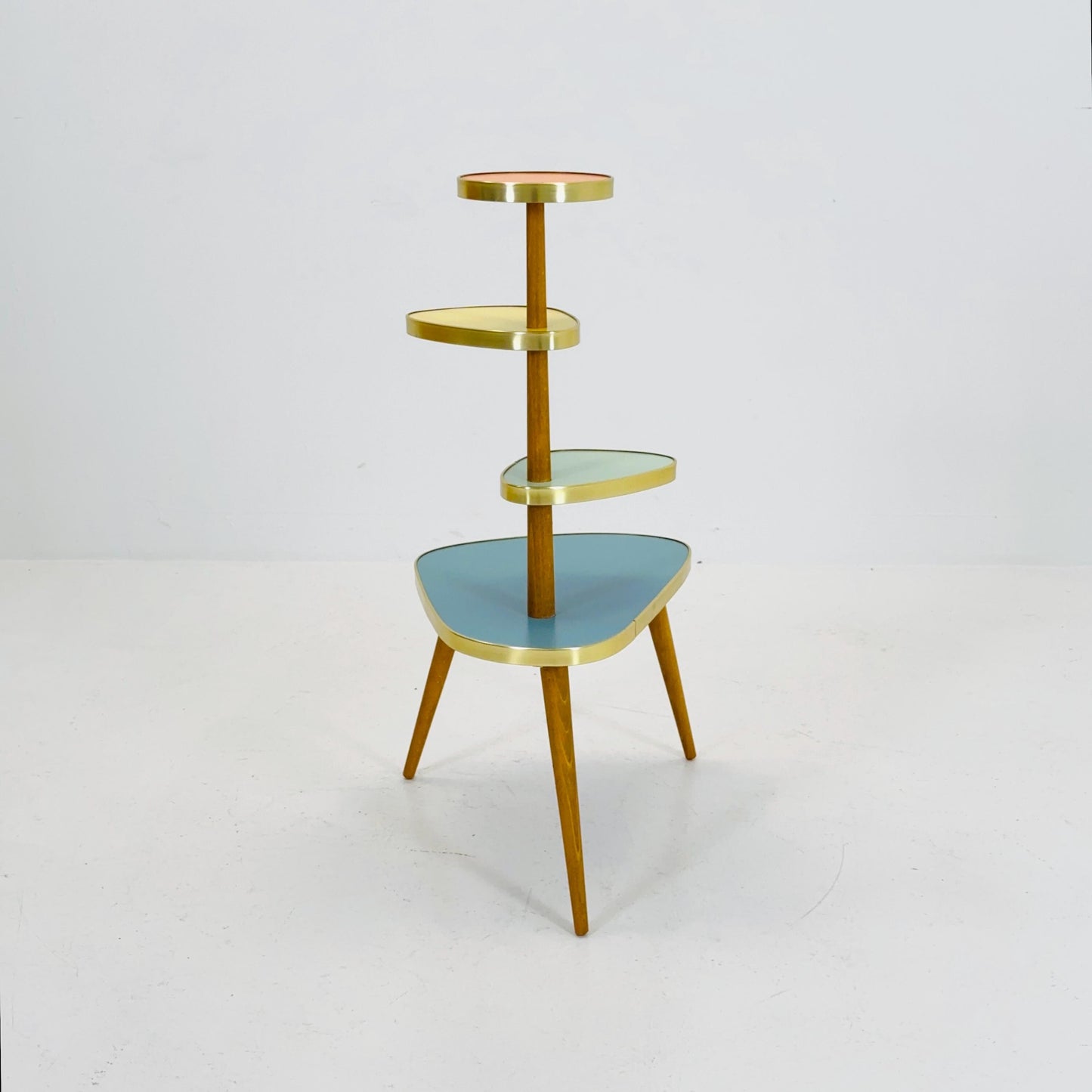 BIG German Plant Stand, Colorful Vintage Mid-Century Minimalist Indoor Plant Stand Side Table Retro flower table