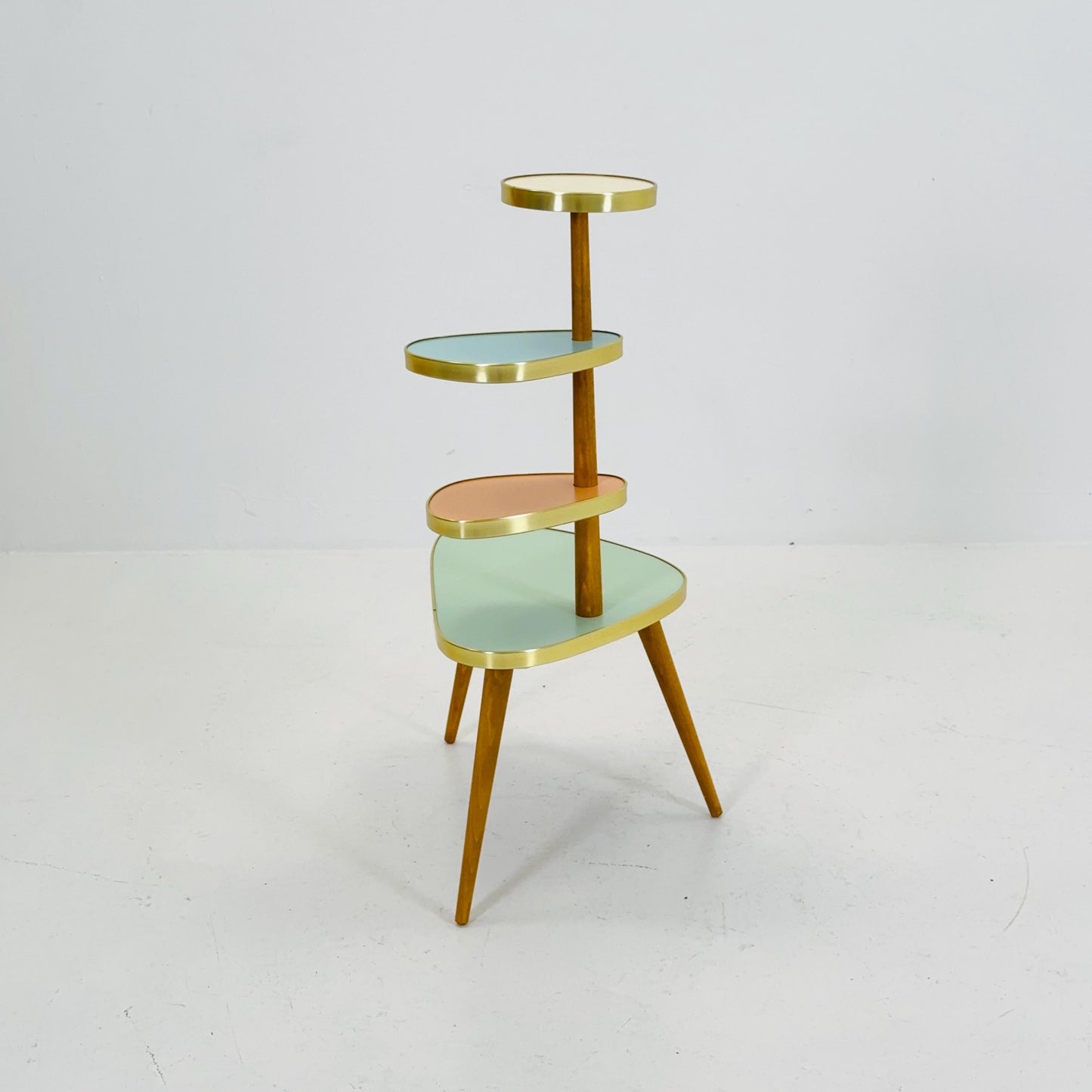 BIG German Plant Stand, Colorful Vintage Mid-Century Minimalist Indoor Plant Stand Side Table Retro table