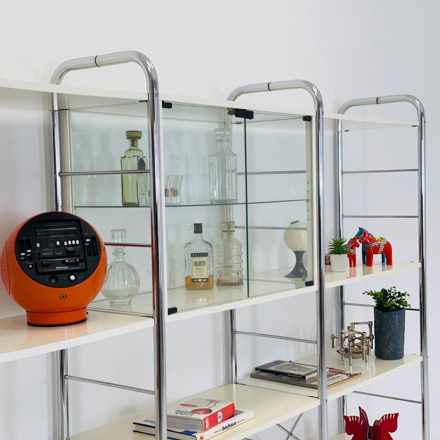 Minimalist white standing modular shelving system Niklas BY Rutger Andersson for IKEA Sweden 1980s