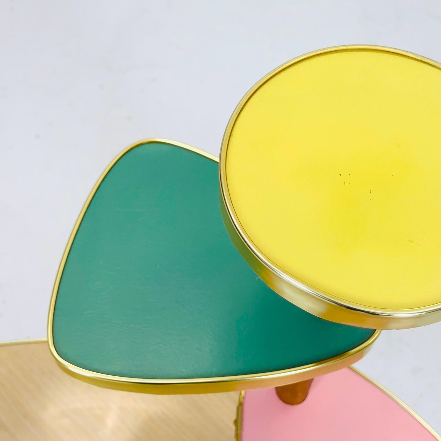 BIG 1950s German Plant Stand, Colorful Vintage Mid-Century Minimalist Indoor Plant Stand Side Table Retro flower table