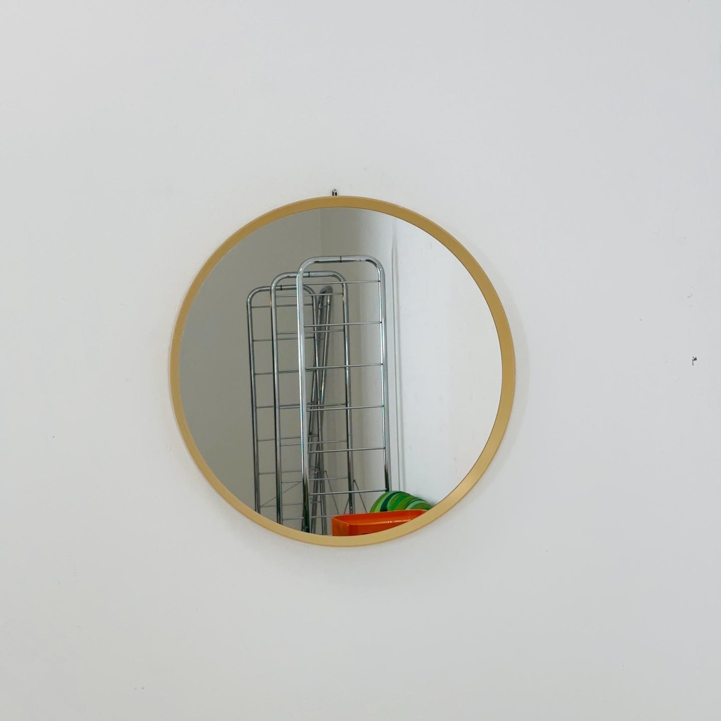Large Space Age \Mid-Century Round Mirrror, 1970s