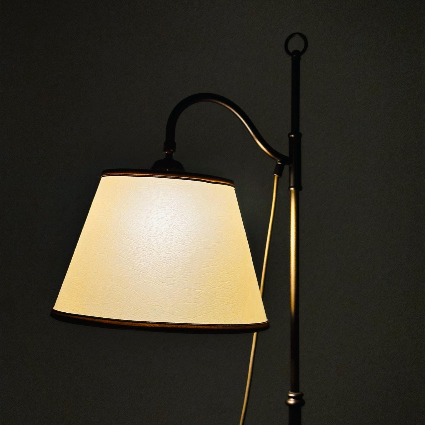 mid century adjustable Brass Column Floor Lamp, Italy 1930s