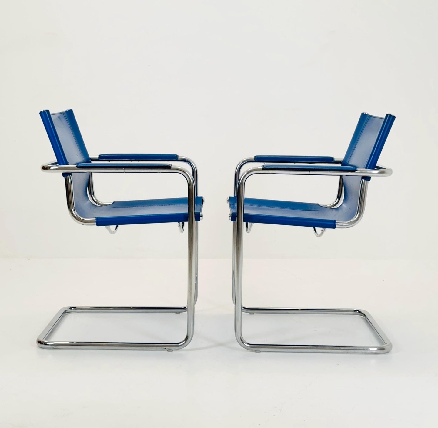 Set of 2 Mid century - bauhaus Visitor armchairs by Mart Stam for Matteo Grassi Italy 1970s