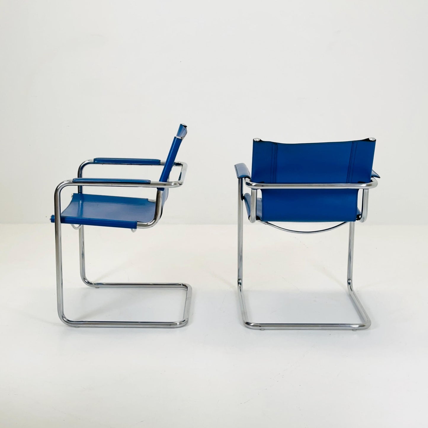 Set of 2 Mid century - bauhaus Visitor armchairs by Mart Stam for Matteo Grassi Italy 1970s