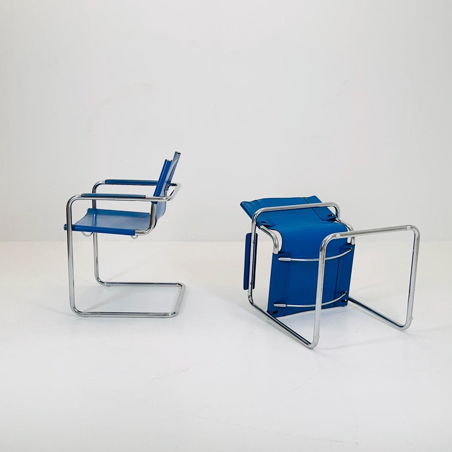 Set of 2 Mid century - bauhaus Visitor armchairs by Mart Stam for Matteo Grassi Italy 1970s