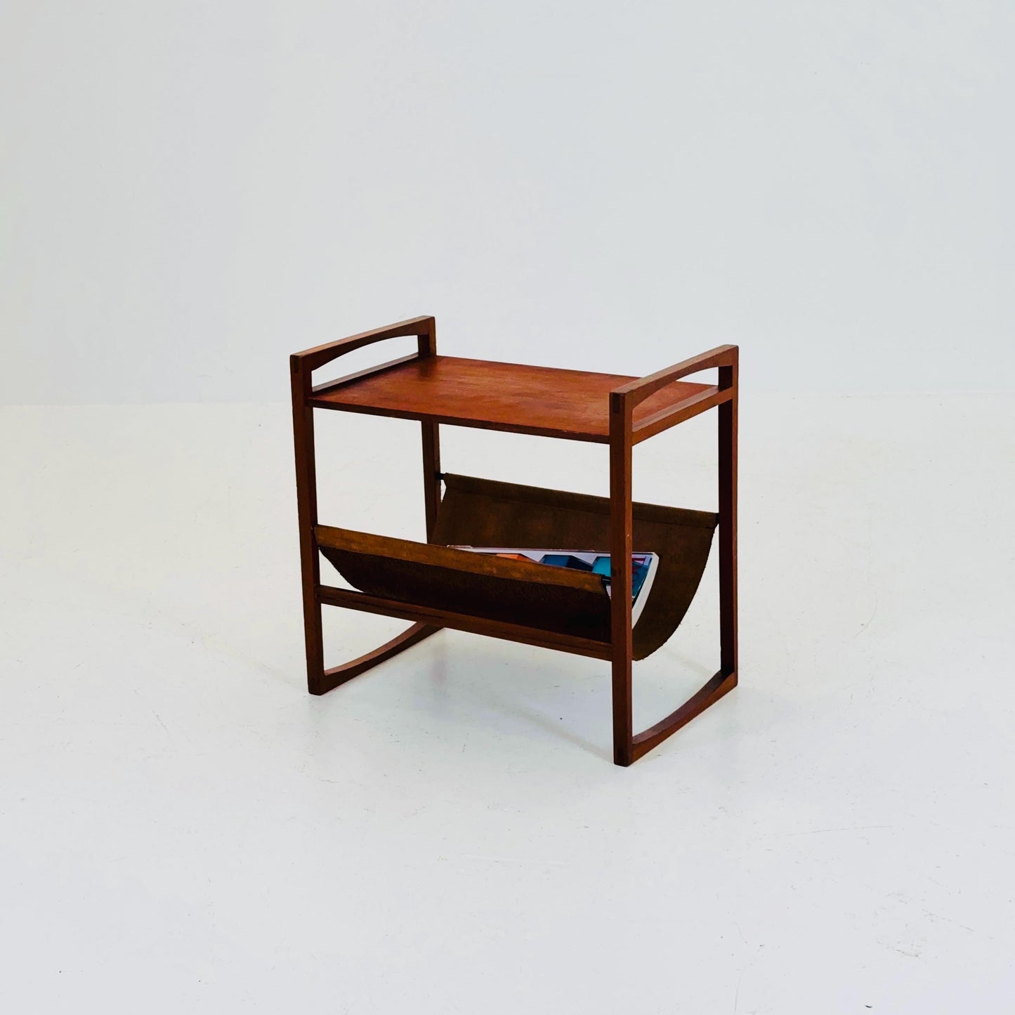 Mid century Danish teak magazine rack - side table by Kai Kristiansen for Sika Mobler, 1960s
