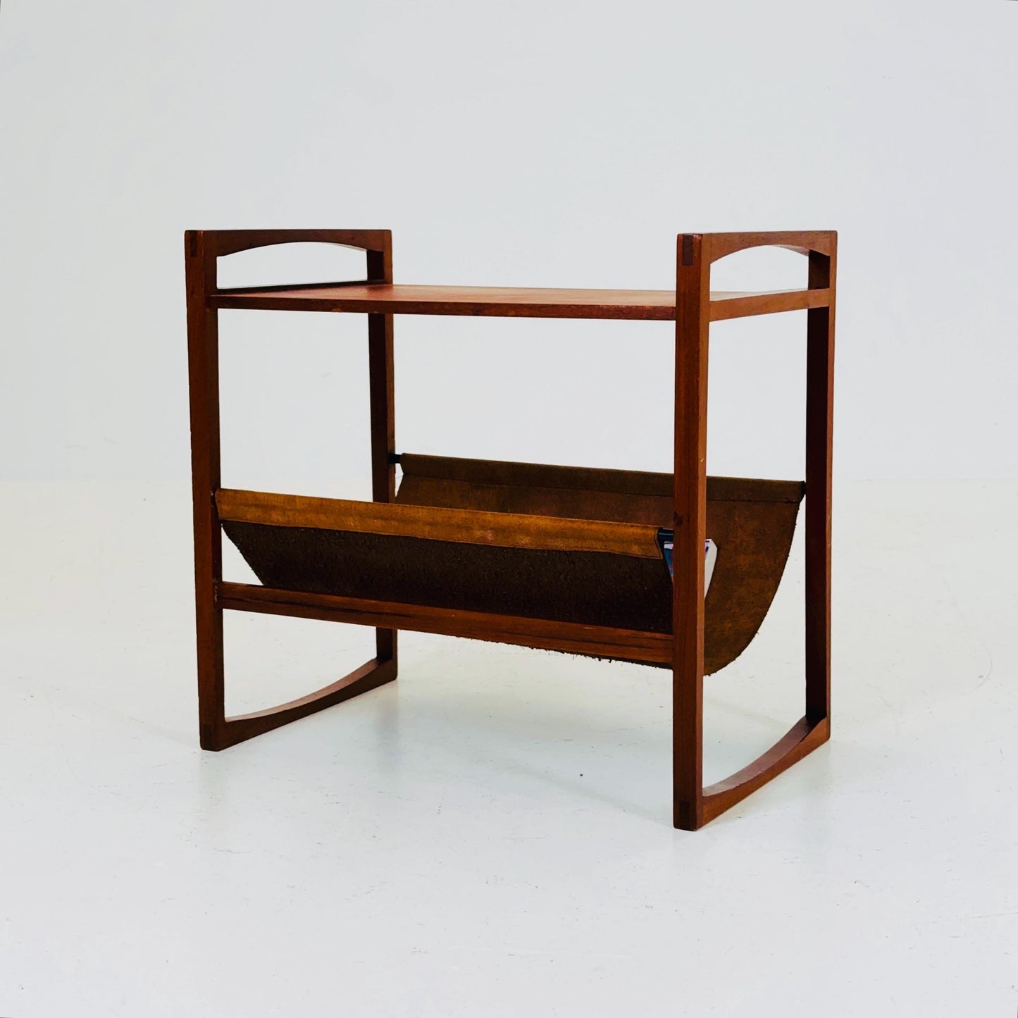 Mid century Danish teak magazine rack - side table by Kai Kristiansen for Sika Mobler, 1960s