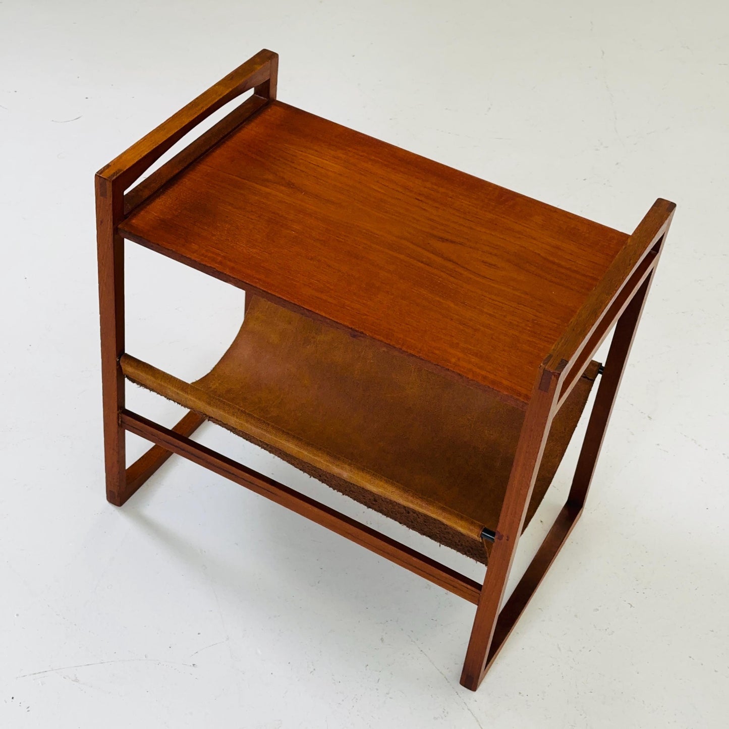 Mid century Danish teak magazine rack - side table by Kai Kristiansen for Sika Mobler, 1960s