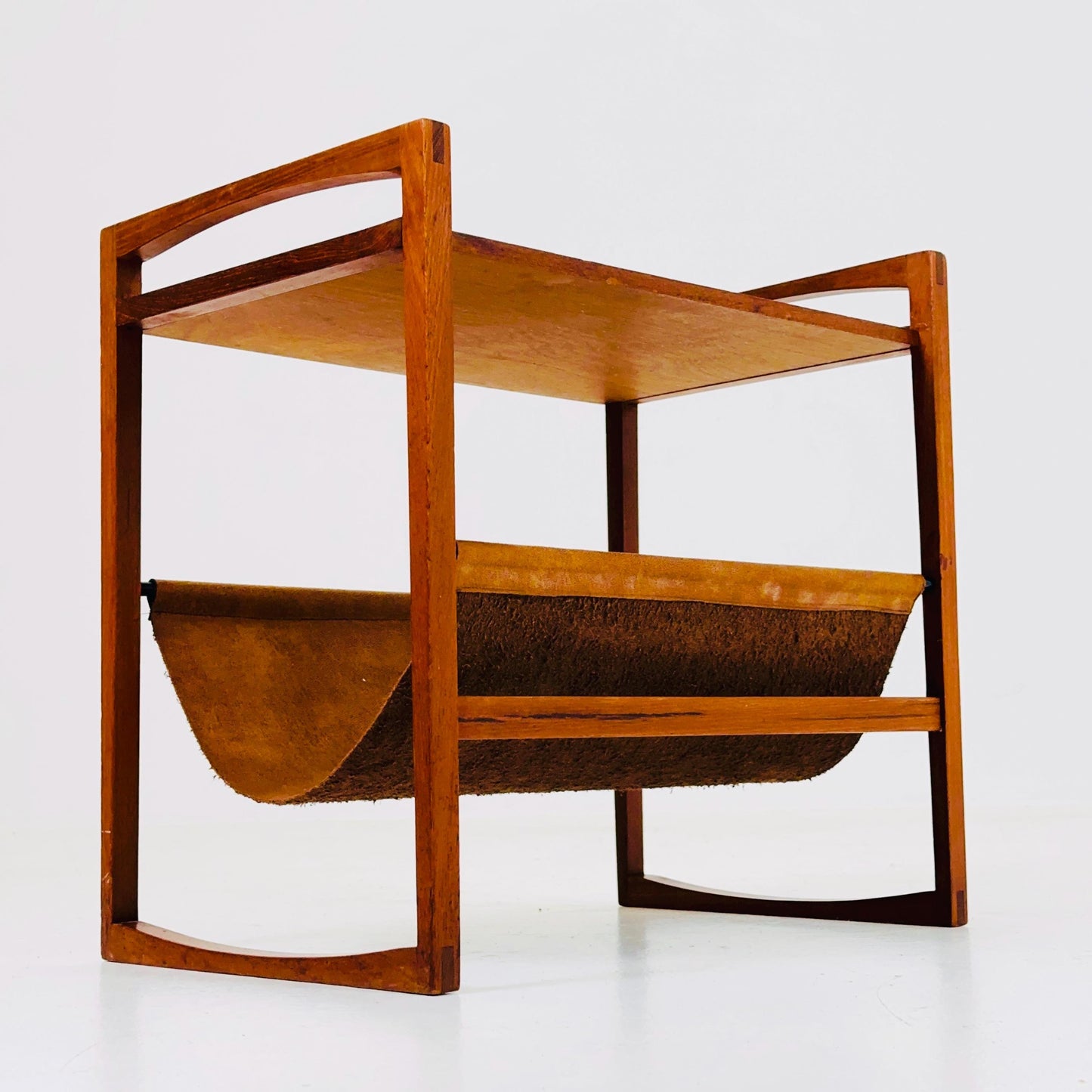 Mid century Danish teak magazine rack - side table by Kai Kristiansen for Sika Mobler, 1960s