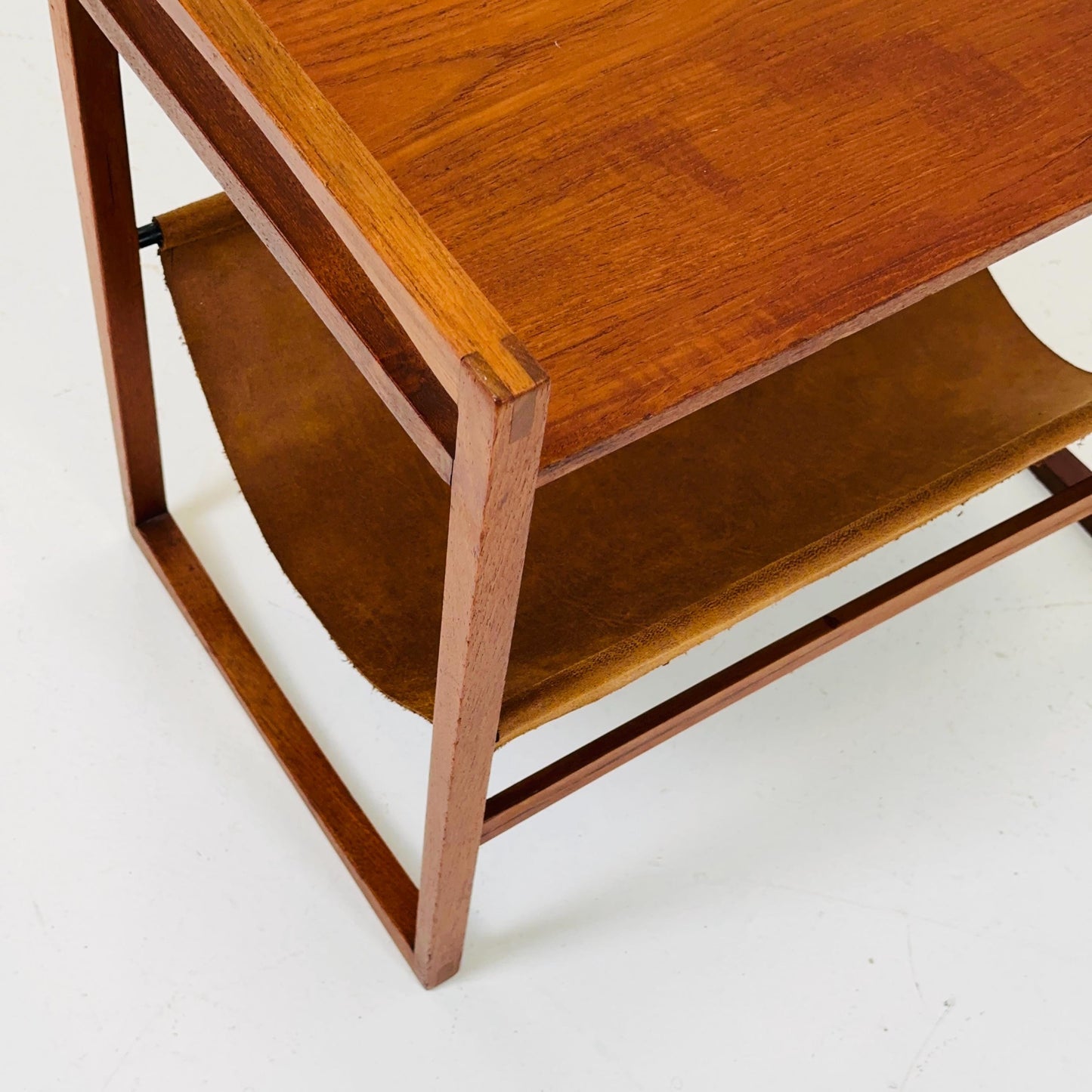 Mid century Danish teak magazine rack - side table by Kai Kristiansen for Sika Mobler, 1960s