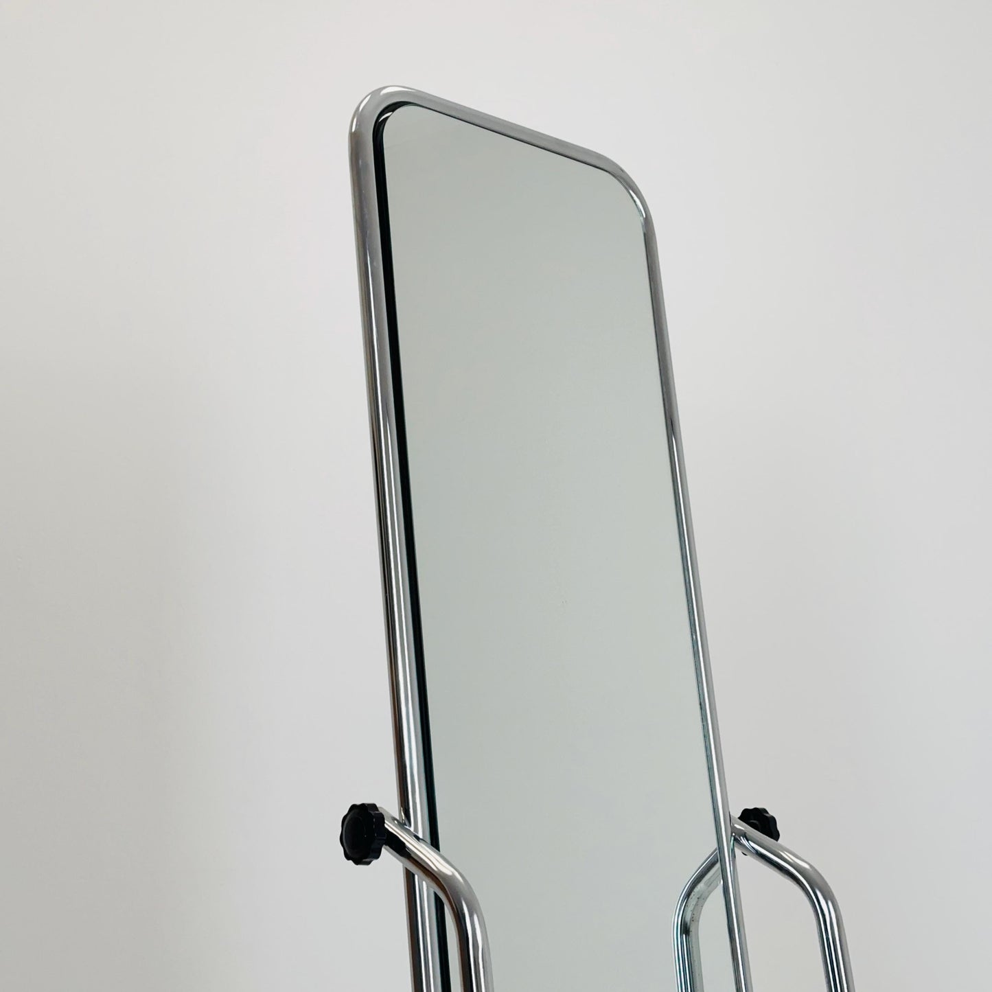Mid century Double-Sided Chromed Steel Psyche Mirror, 1970s