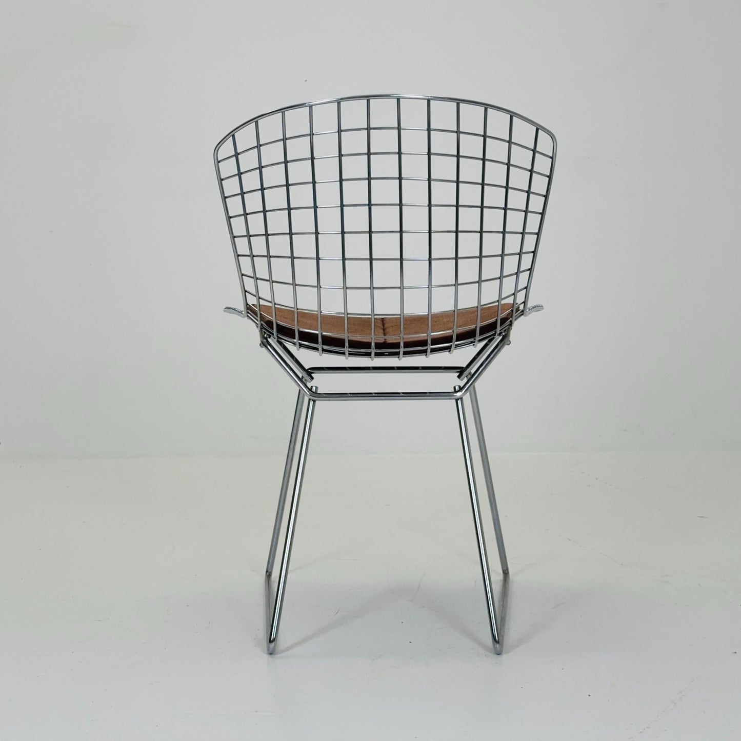 1 of 3 Mid century wire Chrome side chair by Harry Bertoia, Italy 1980s
