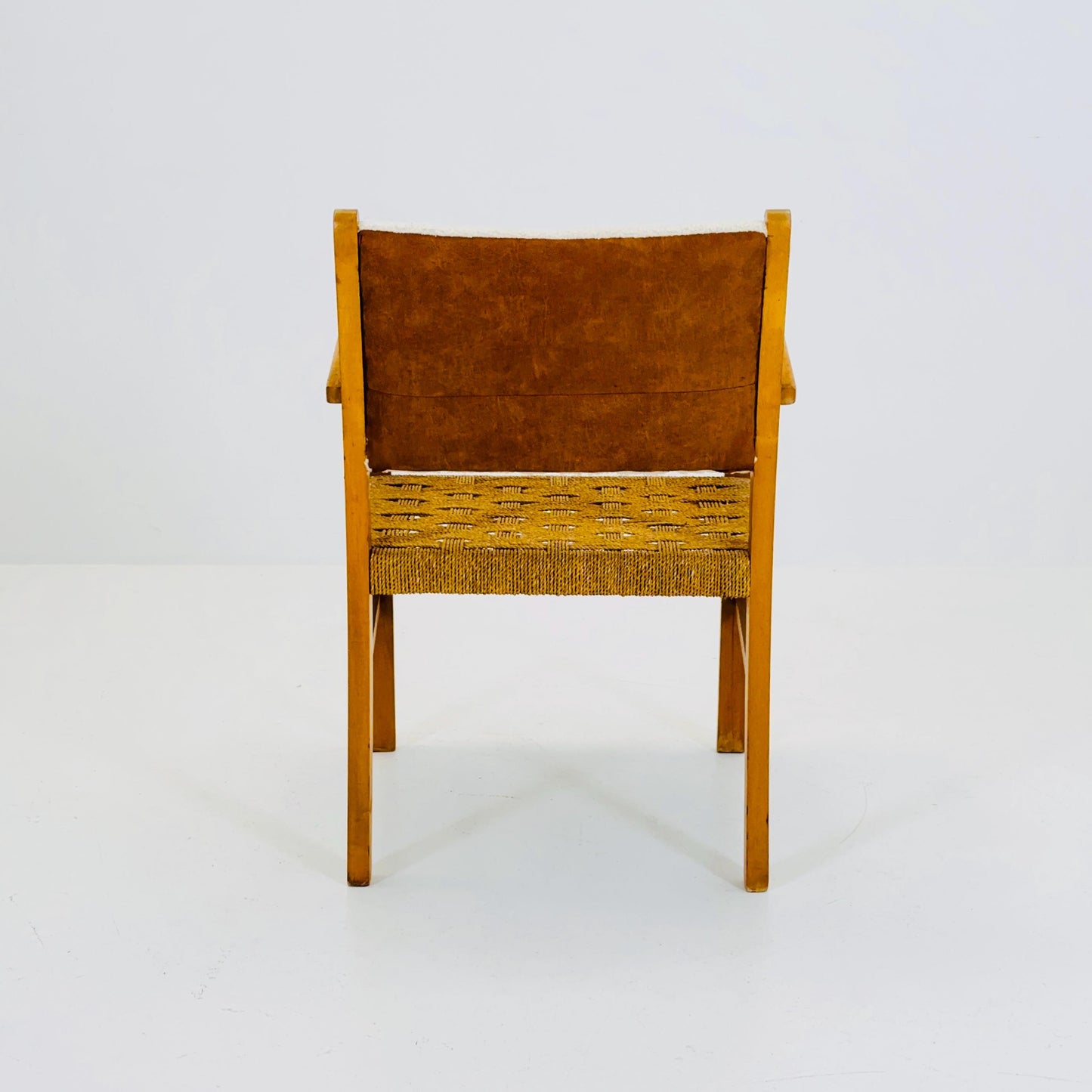 Bauhaus vintage papercord armchair by Ehrich Dieckmann, 1930s