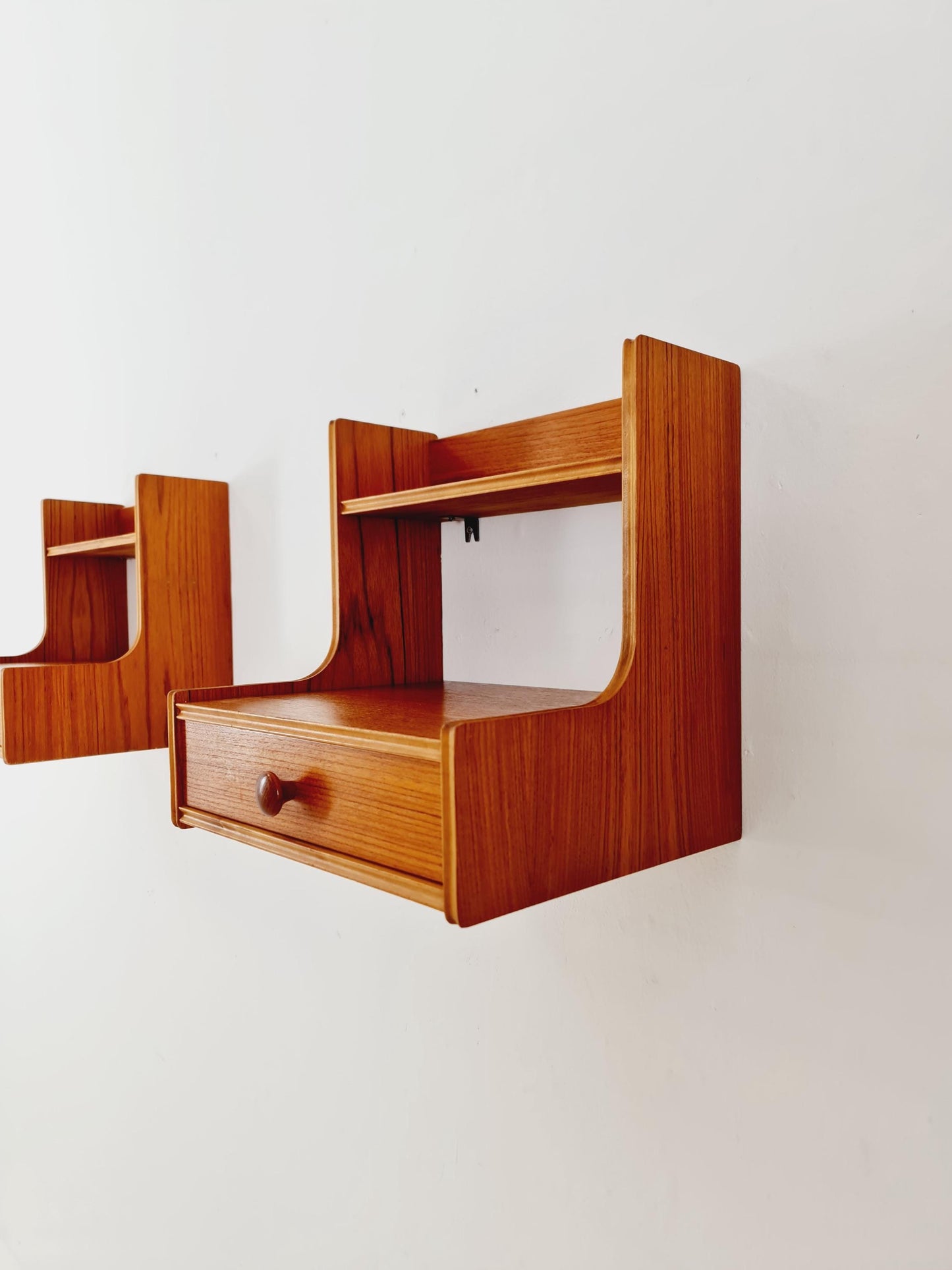 Rare pair of Danish teak nightstands, 1960s