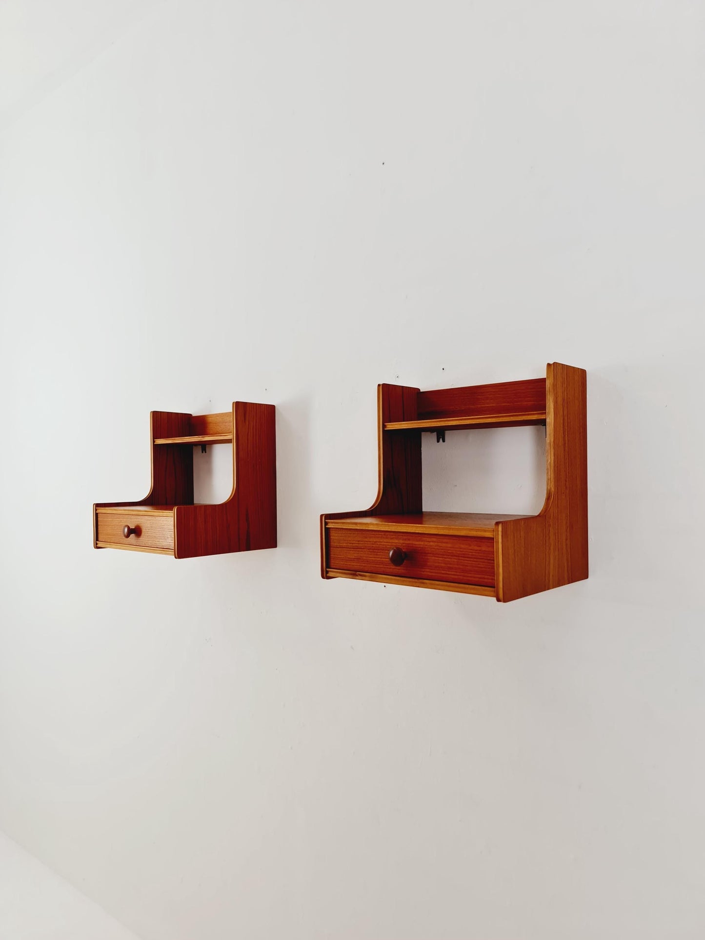 Rare pair of Danish teak nightstands, 1960s