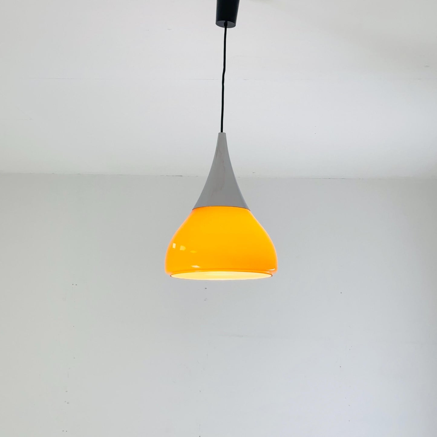 Mid century , Glashütte “Limburg” Pendant Lamp in Orange Glass - Model 1486 ,1970s
