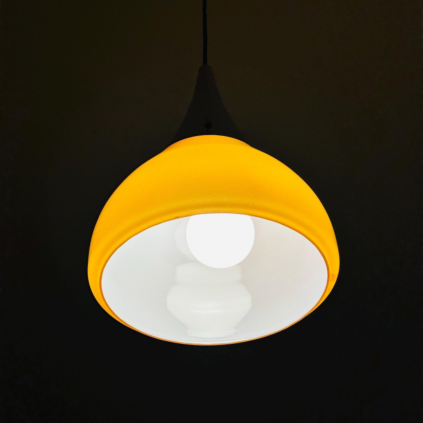 Mid century , Glashütte “Limburg” Pendant Lamp in Orange Glass - Model 1486 ,1970s