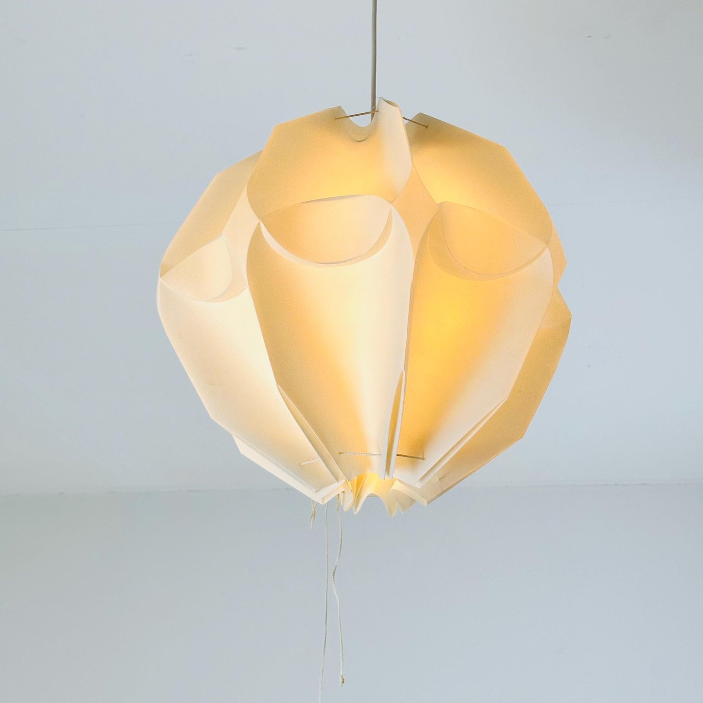 Mid century modern Geometric plastic ,sculptural Pendant Lamp, 1970s