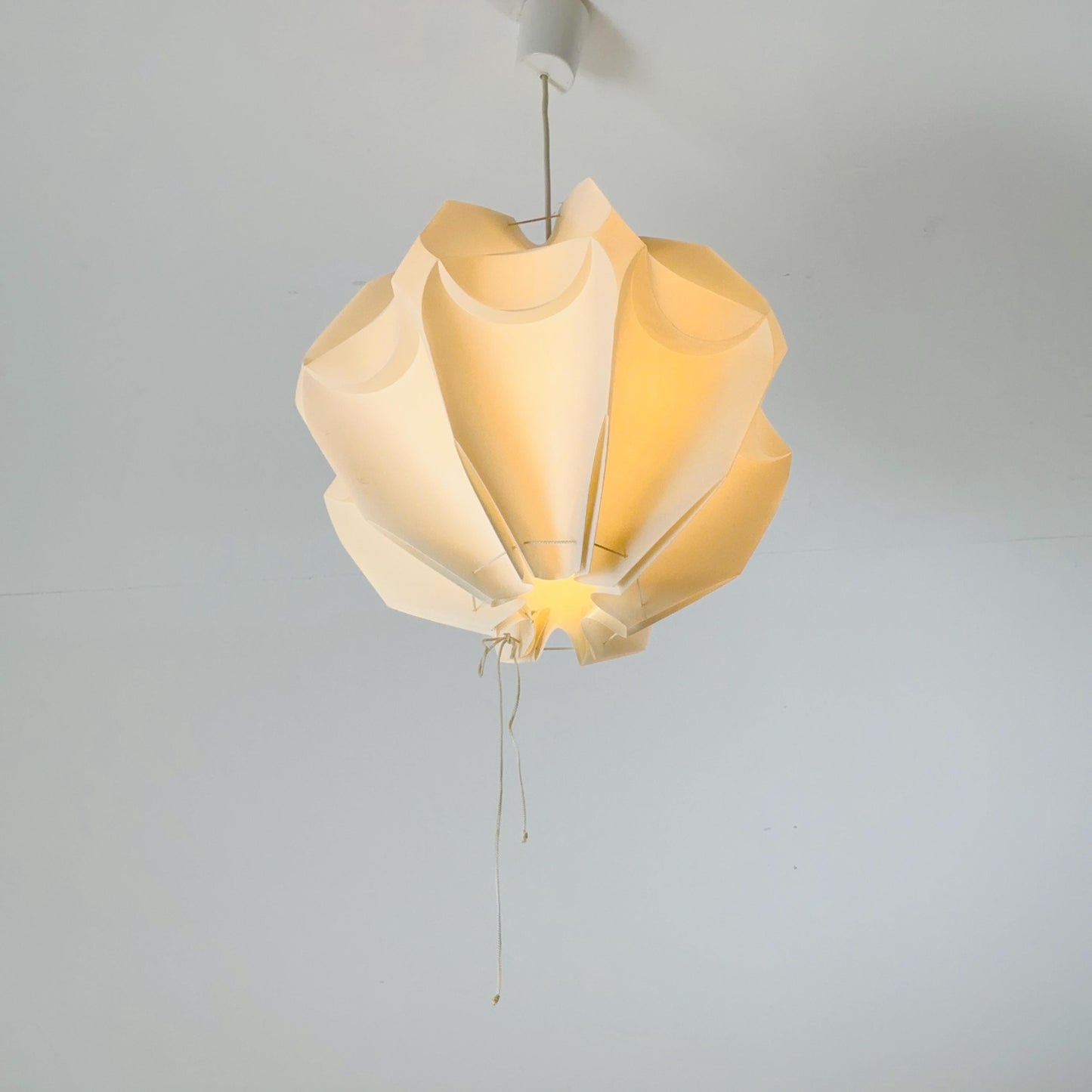 Mid century modern Geometric plastic ,sculptural Pendant Lamp, 1970s