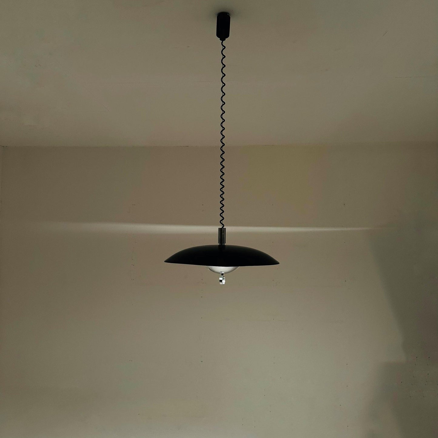 Mid century black chrome hanging lamp by Hillebrand Lighting, 1980s