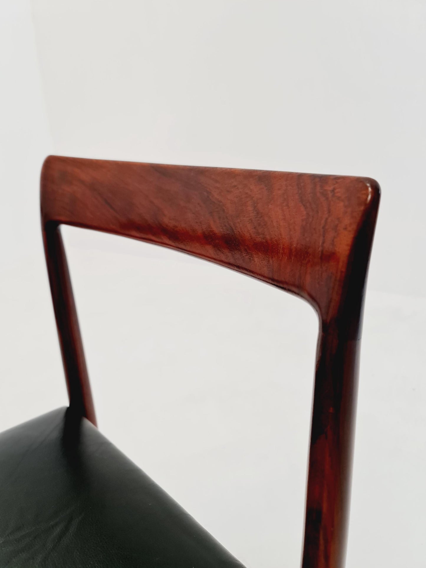 Mid century German rosewood & leather Dining Chair by Lübke, 1960s, set of 6
