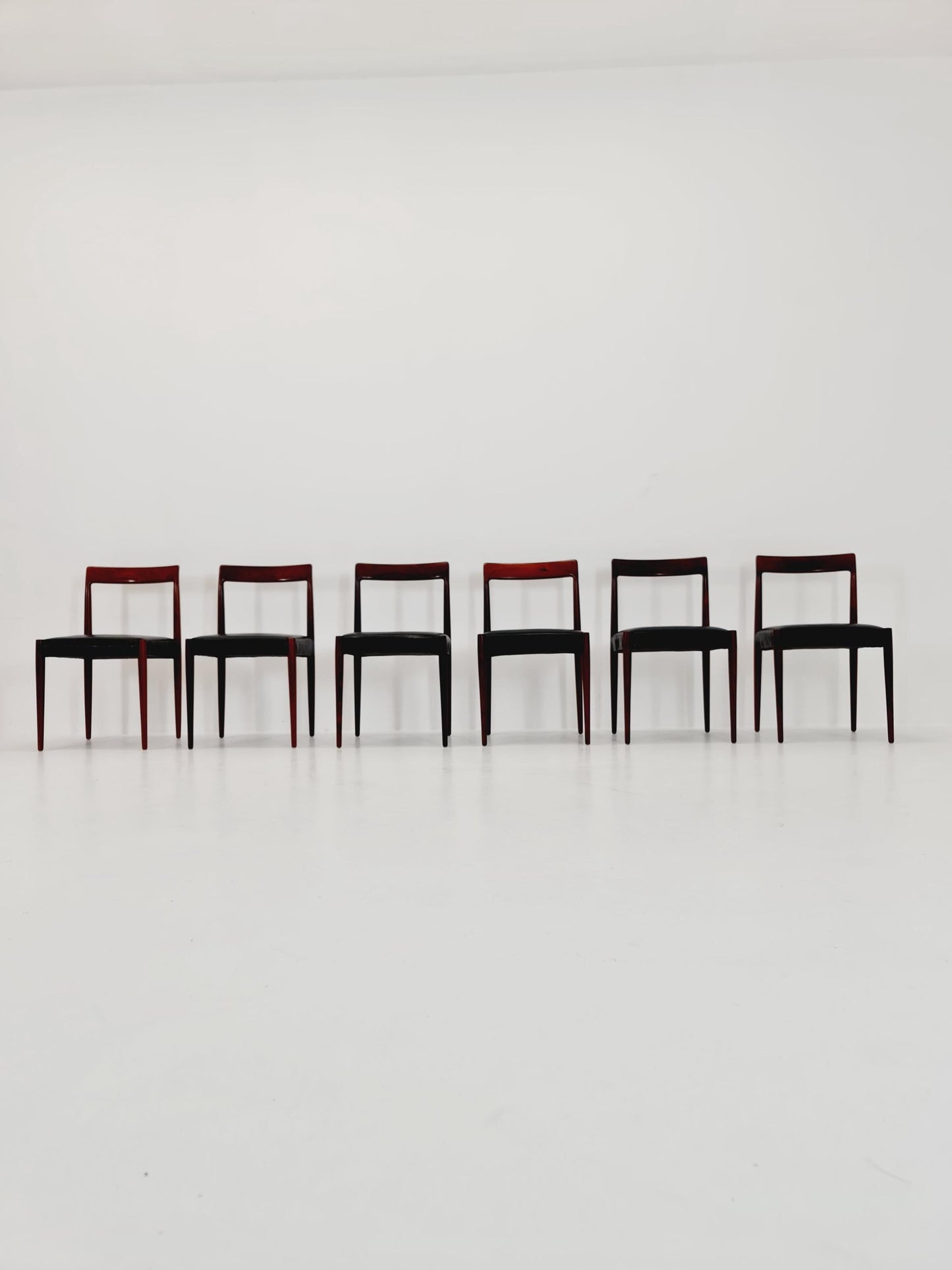 Mid century German rosewood & leather Dining Chair by Lübke, 1960s, set of 6
