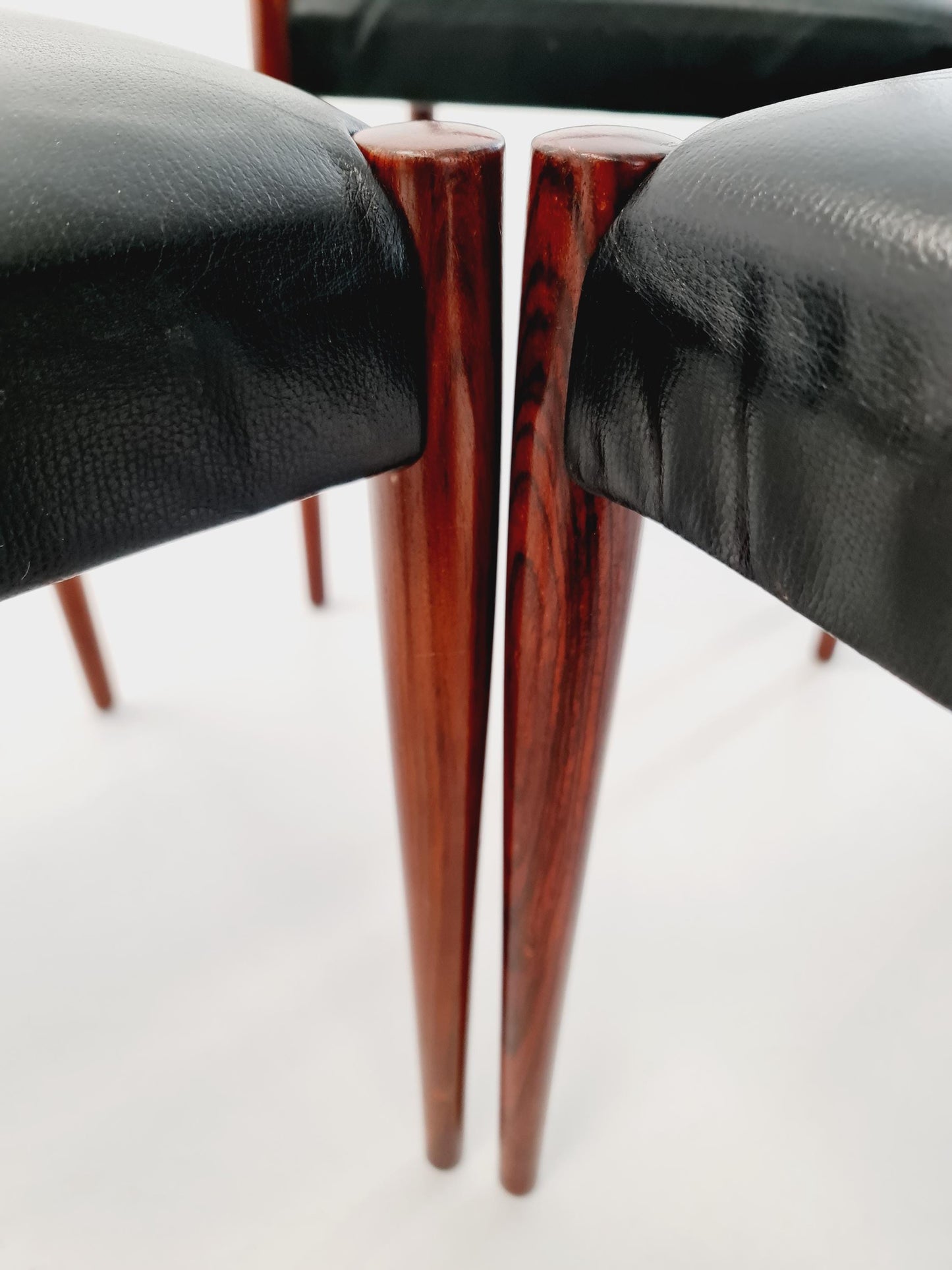 Mid century German rosewood & leather Dining Chair by Lübke, 1960s, set of 6
