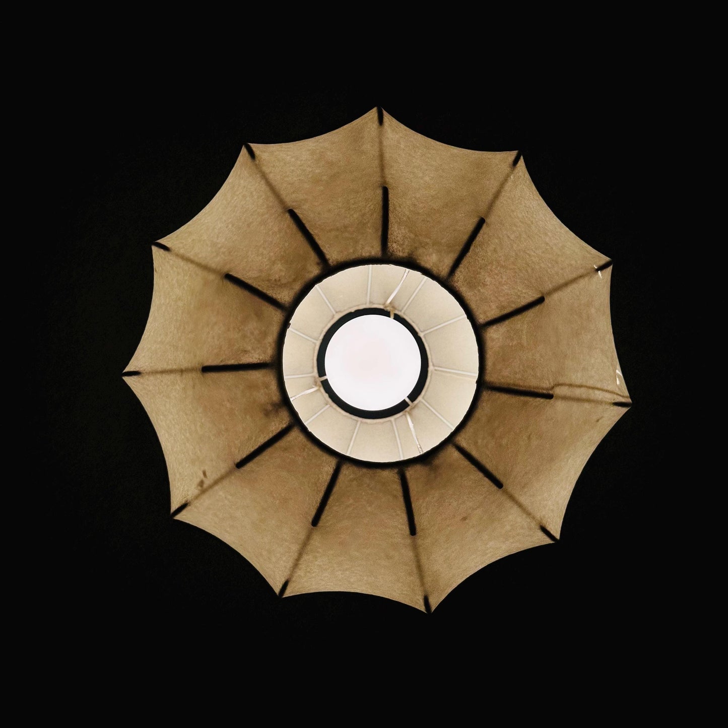 Mid century cocoon pendant lamp in the style of Achille Castiglioni , 1960s