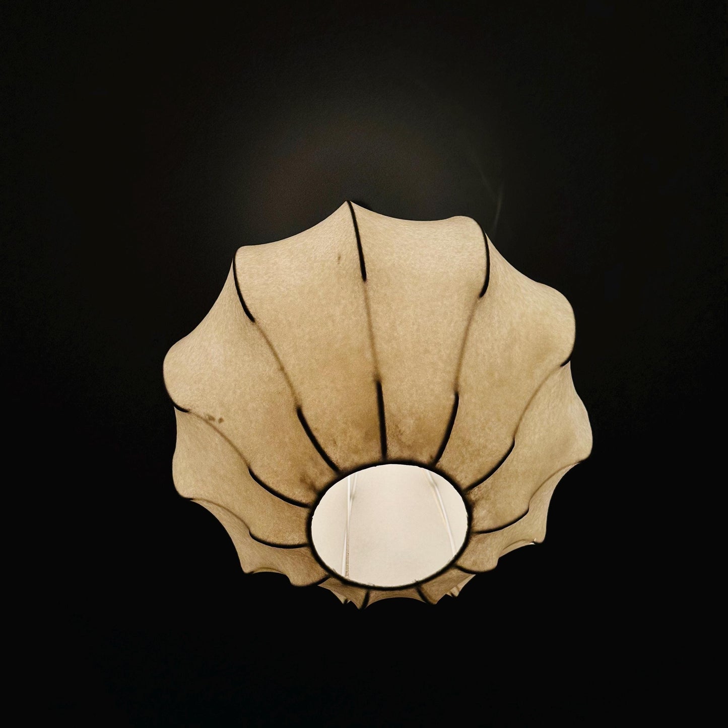 Mid century cocoon pendant lamp in the style of Achille Castiglioni , 1960s