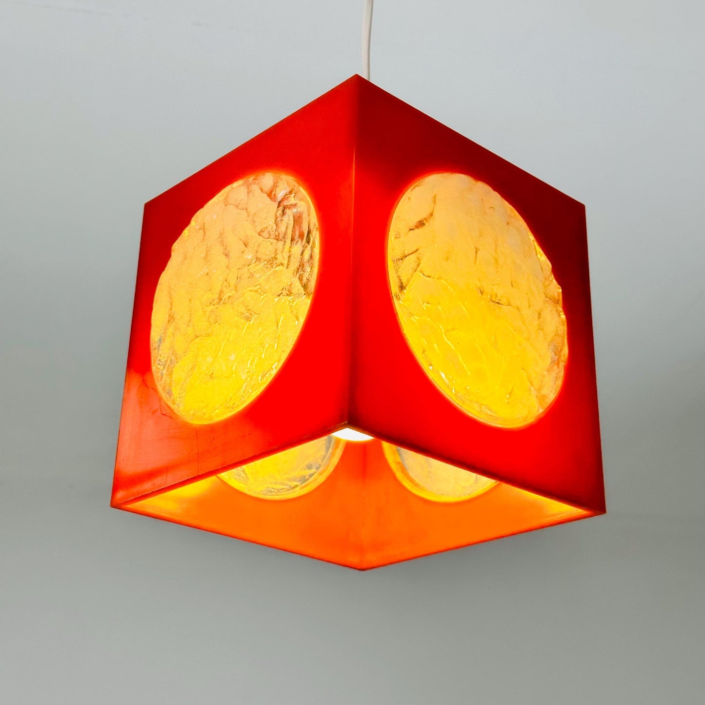 Space Age 3 piece Cube Pendant Lamp by Richard Essig, 1970s
