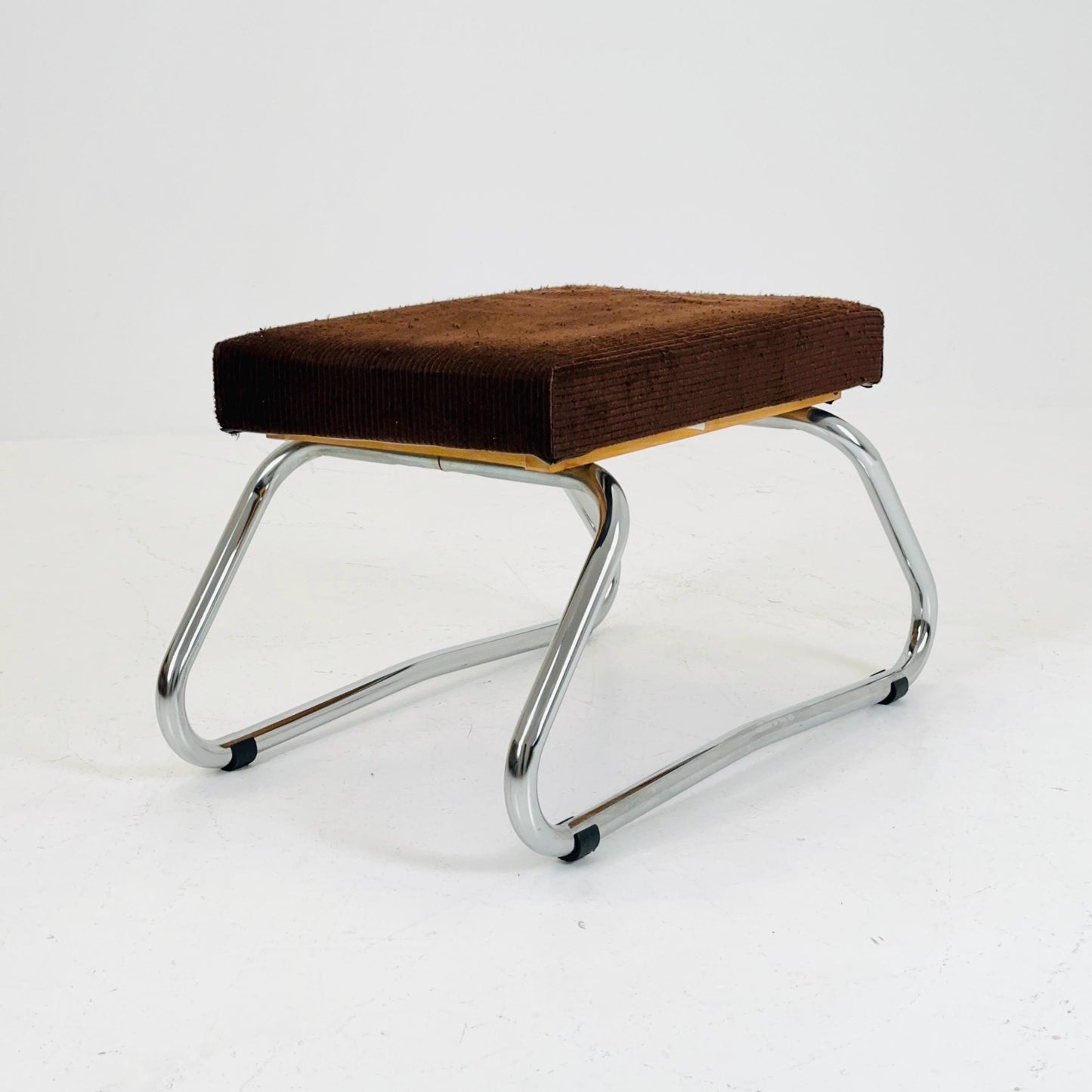 Mid century Stool with Chrome Accents and Hidden Steps –1960s